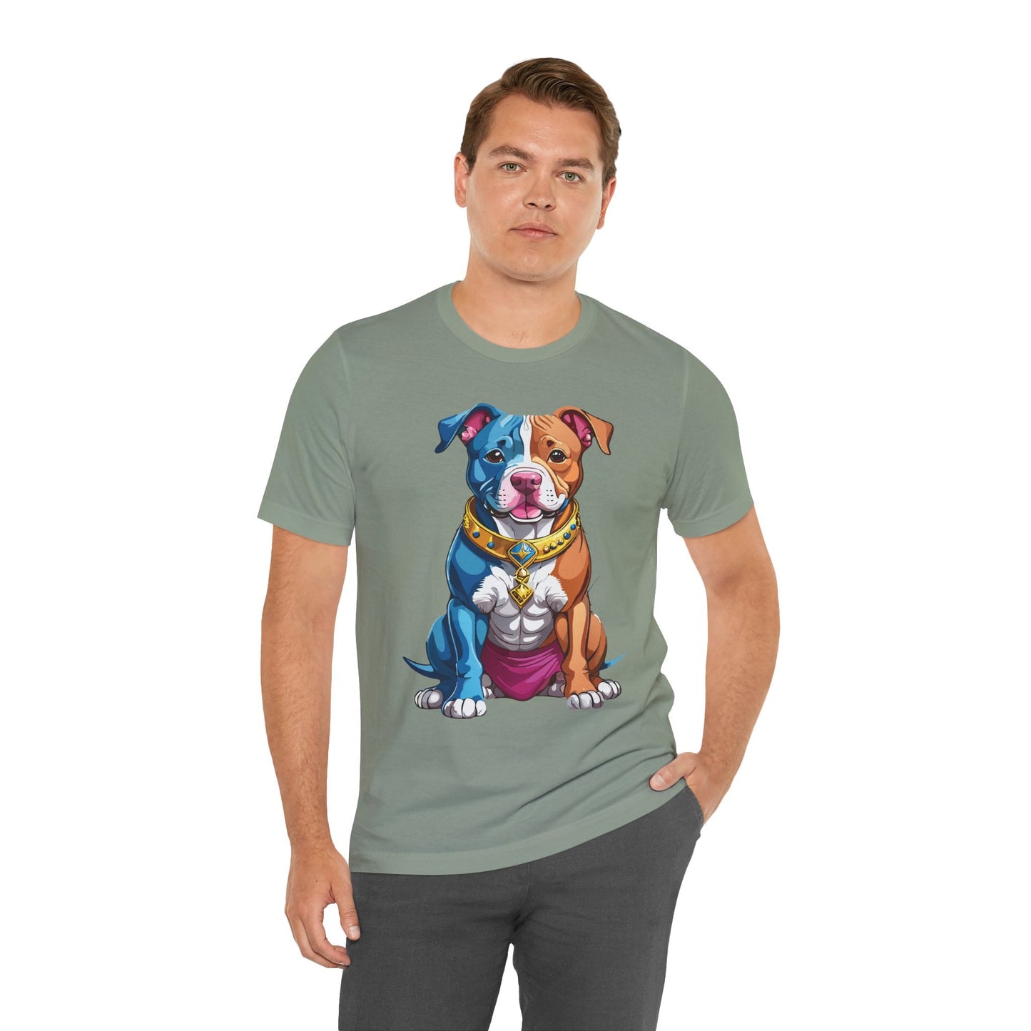Unisex Animal Shirt Art Design Tee With Wild Animals Print Short Sleeve Jersey Tee