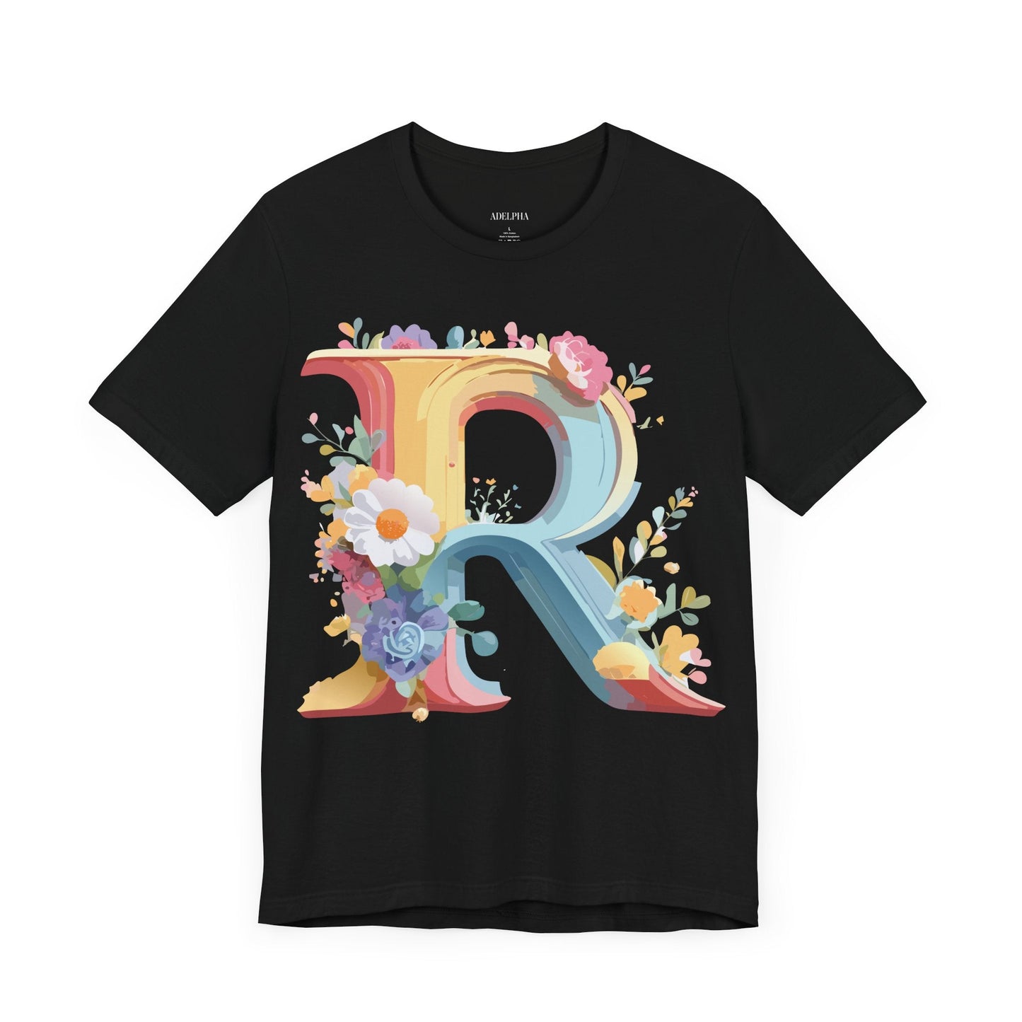 Letter R Shirt Unisex Jersey Short Sleeve Graphic Tee Vintage Inspired Art Design Adelpha