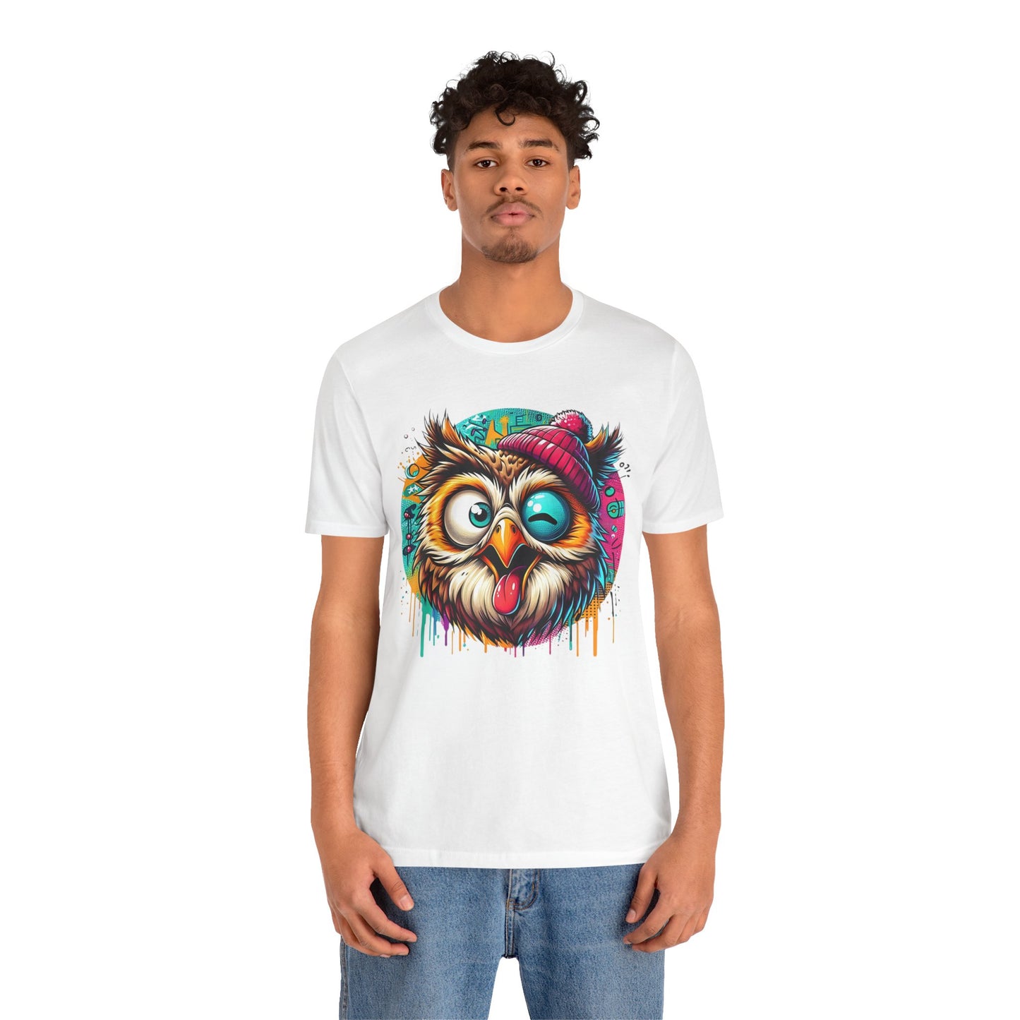 Colorful Owl Graphic Tee, Fun Owl Shirt, Funny Bird Shirt, Cute Cartoon Tees, Animal T-Shirt, Animal Tees, Art Design T-Shirt