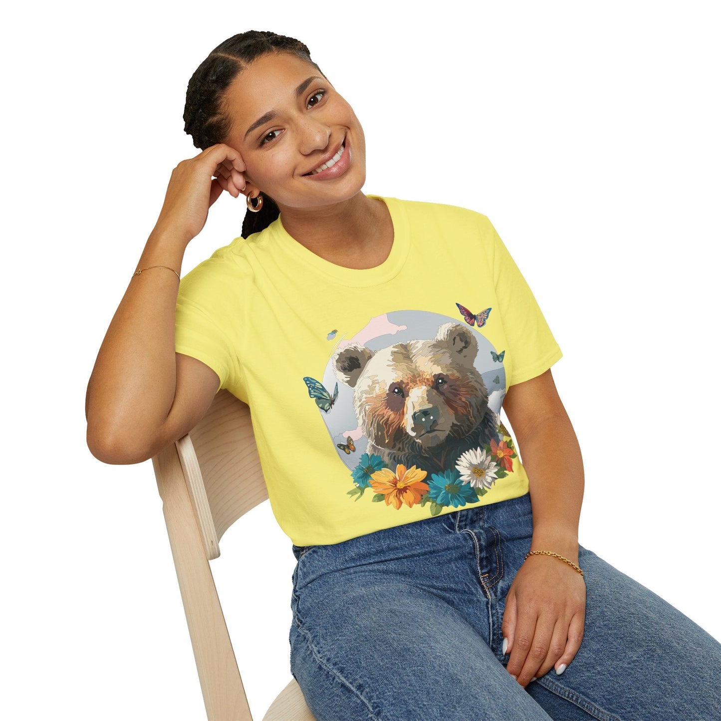 Bear T Shirt Unisex Gildan Softstyle Cotton Tee With Teddy Bear Design Lightweight Comfort