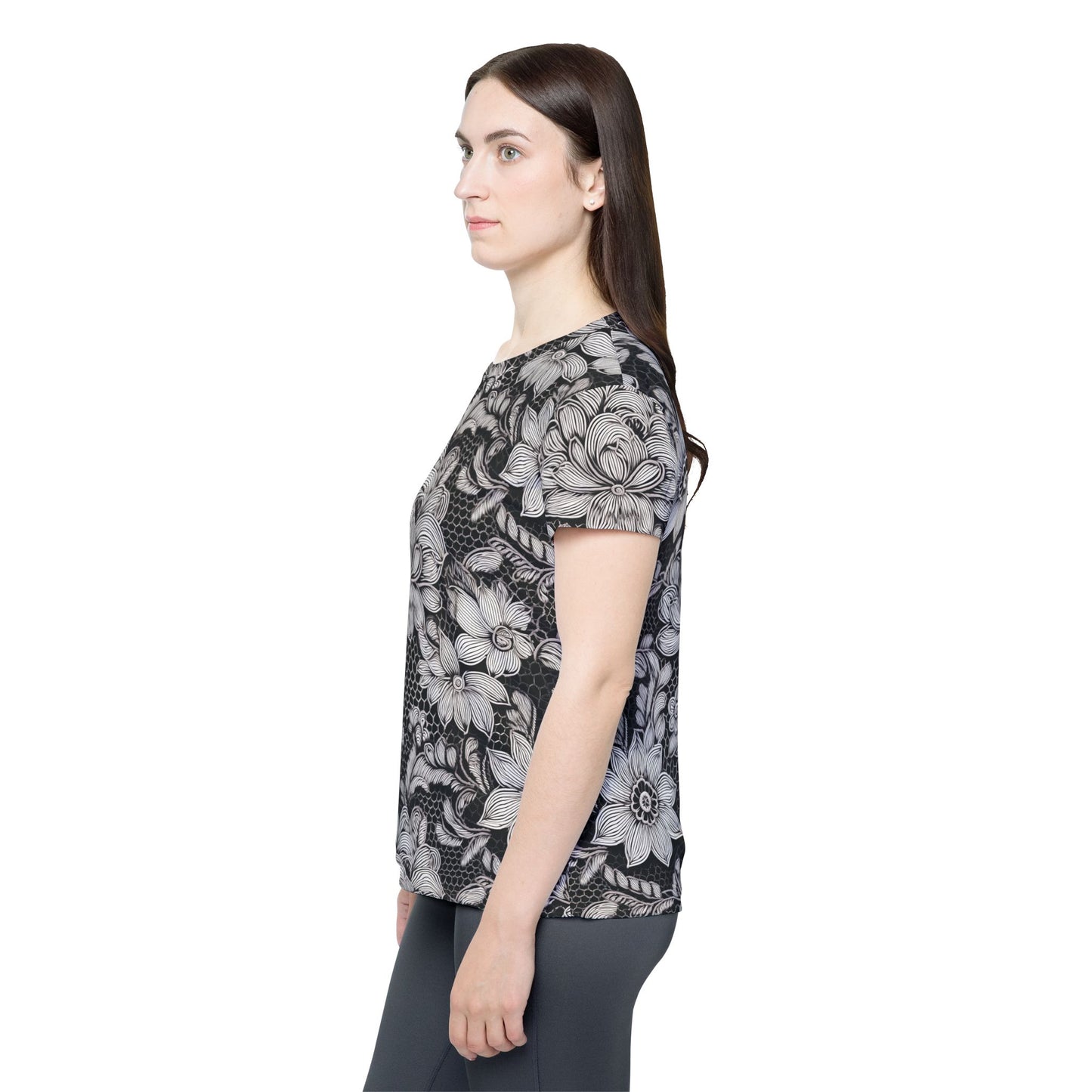 Lace Print Poly Shirt, Poly Shirt with Lace Print, Lace Shirt 6