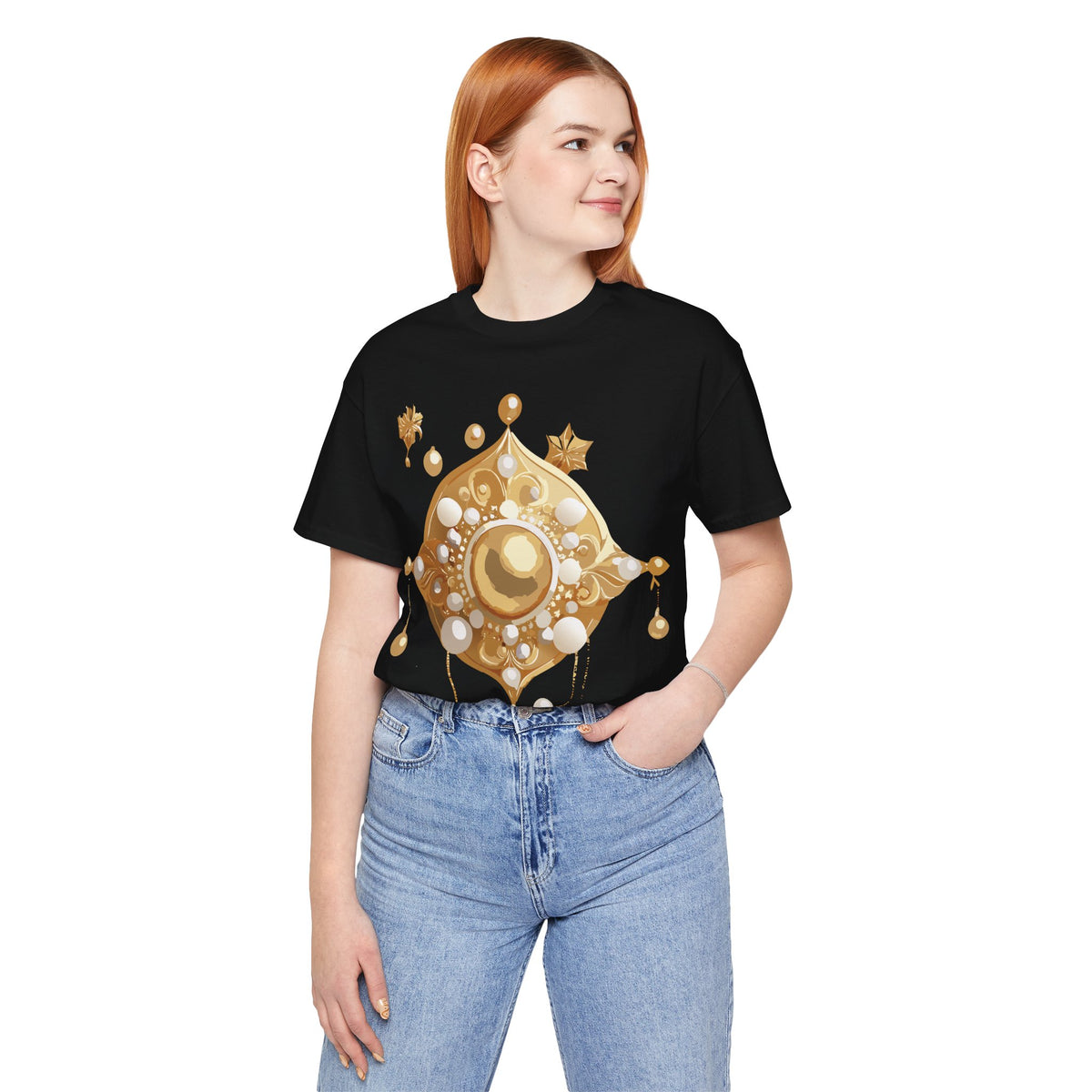 Jewelry Graphic Unisex Cotton Bella+Canvas Tee with Gemstones Art Design m53