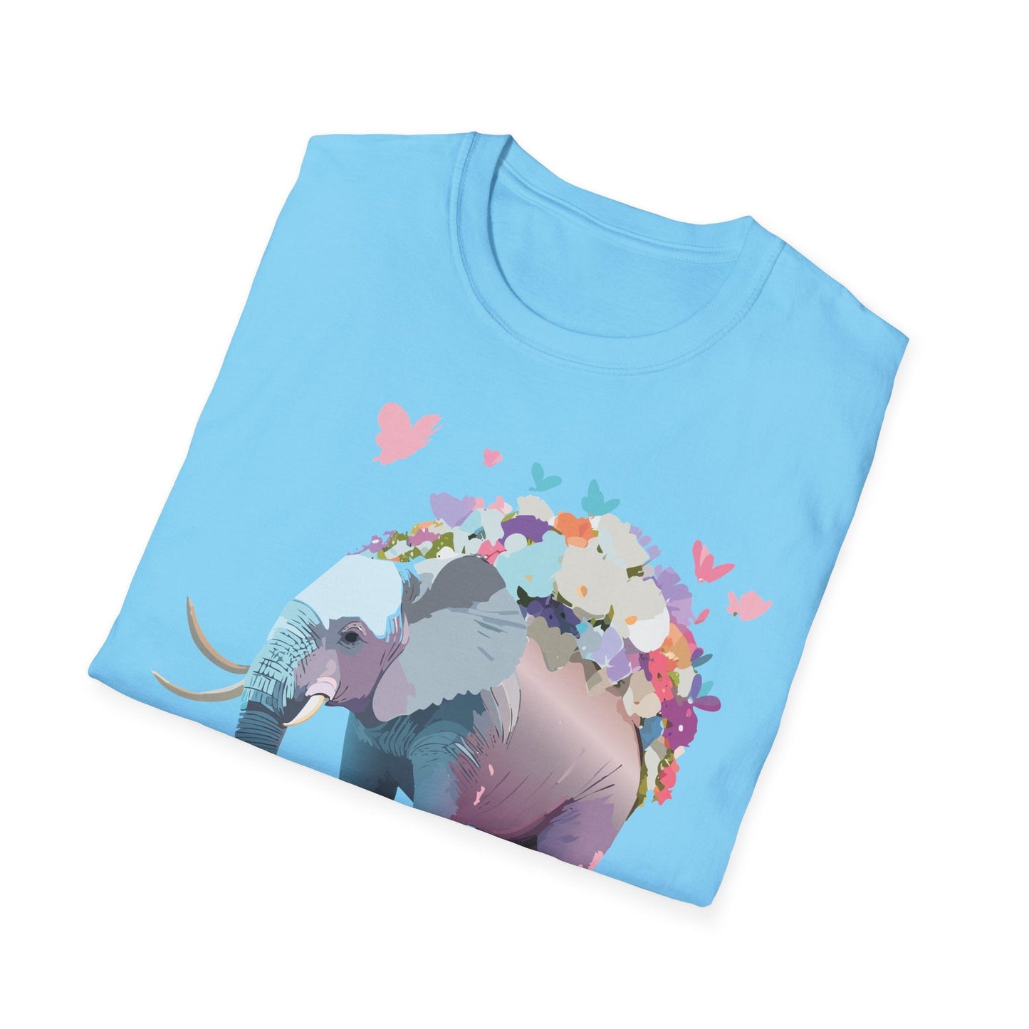 Elephant Graphic T Shirt Unisex Cotton Softstyle Tee Gildan 64000 Elephant Design For Animal Lovers