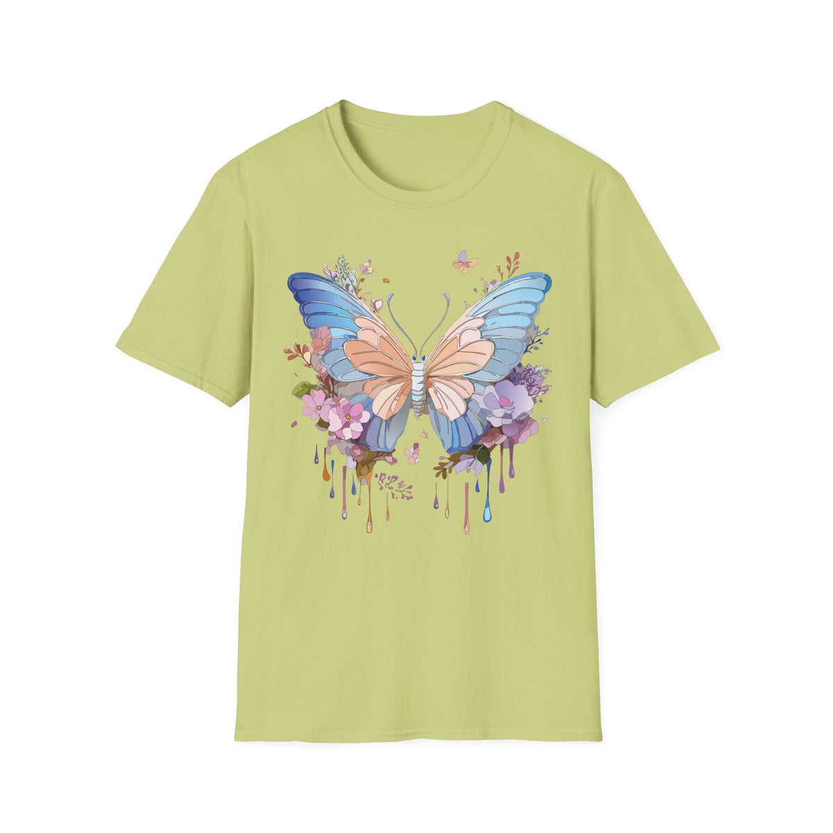 Butterfly Watercolor Tee — Pastel Floral Wings Graphic Tee Unisex 100 Cotton Gildan T-Shirt
