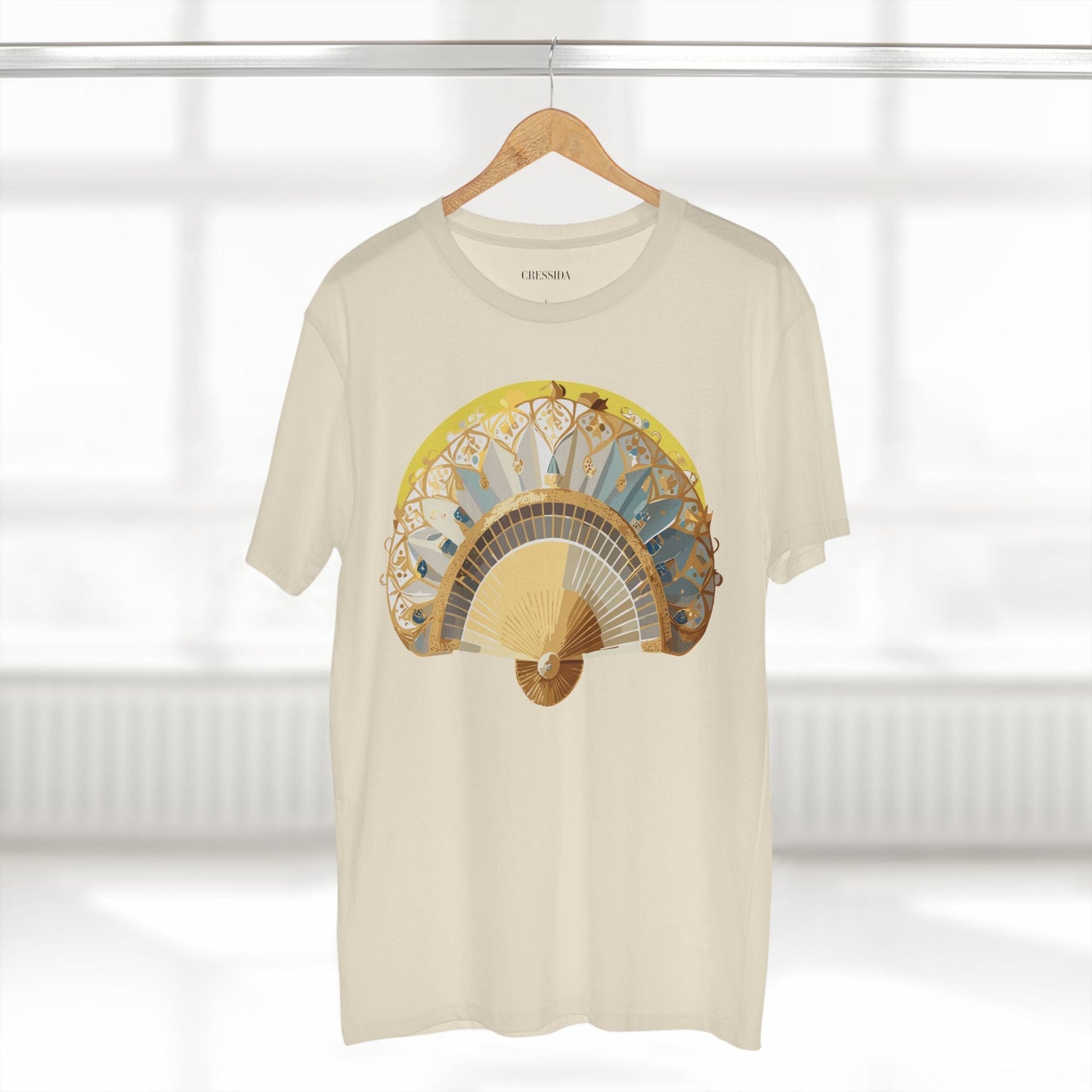Antique Fan Graphic Design T-Shirt Unisex 100 Cotton Floral Carnival Artwork Tee 19