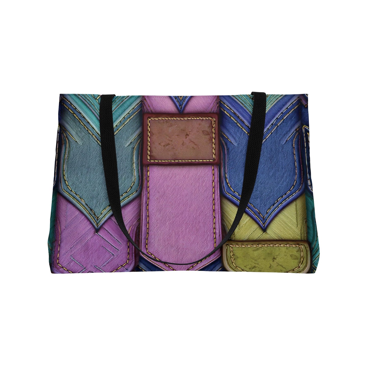 Denim Print Yoga Bag High-Quality 100% Spun Polyester 24x13 Canvas Gym Bag 41