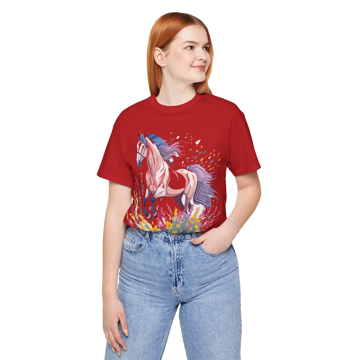 Horse Graphic Tee Unisex Short Sleeve Jersey Shirt Adelpha Vintage Inspired Art Collection