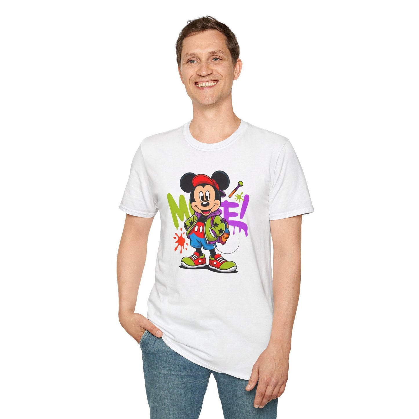 Unisex Cartoon T Shirt with Animation Design Funny Animals Tee Gildan Softstyle 64000