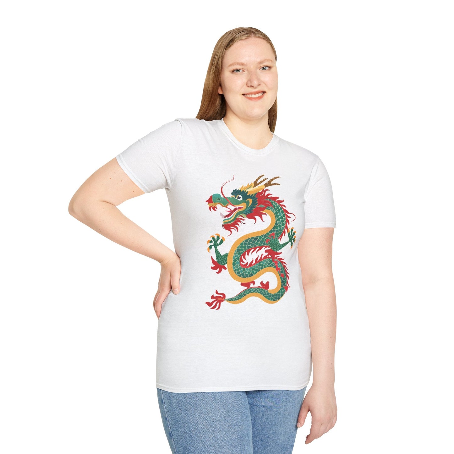 Dragon Graphic Unisex Cotton Softstyle Art Design Tee With Animals 3