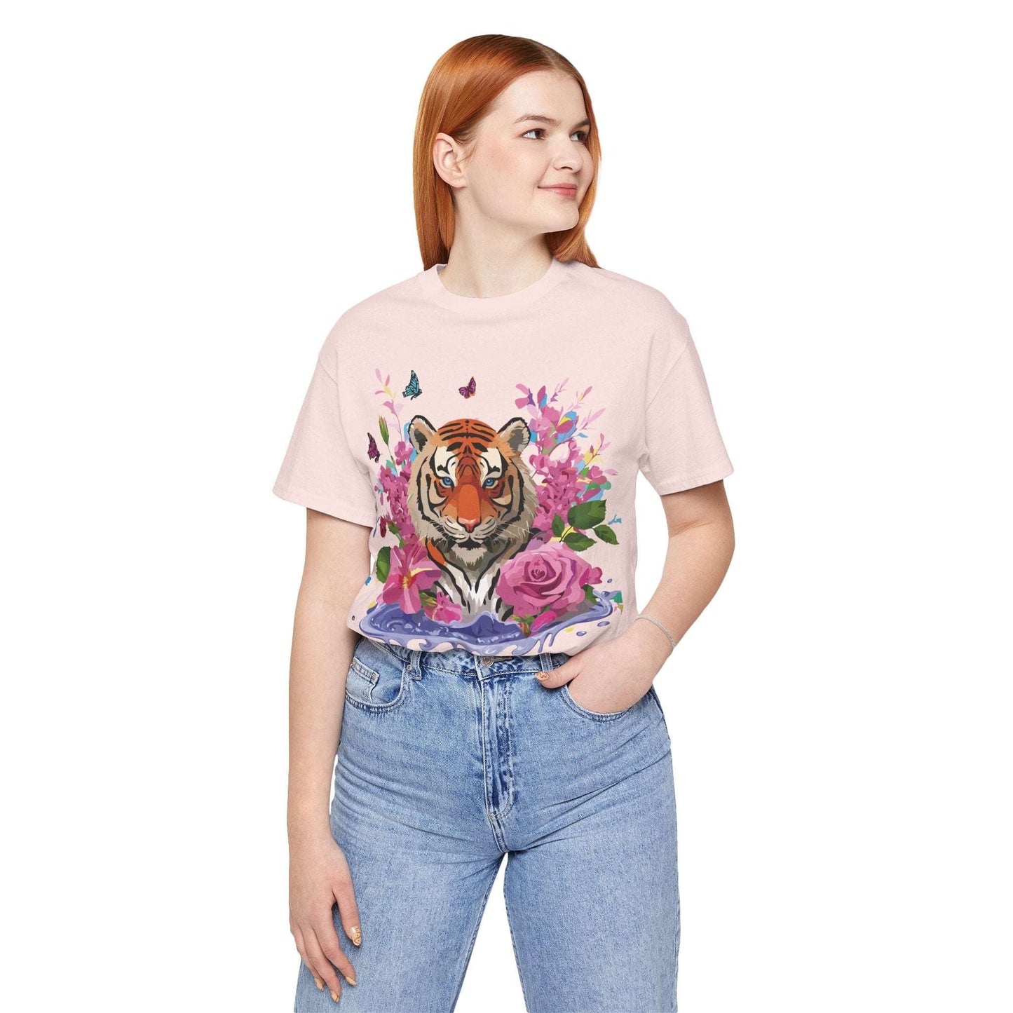 Tiger Graphic Unisex 100 Cotton Vintage Art with Animal Tee 11