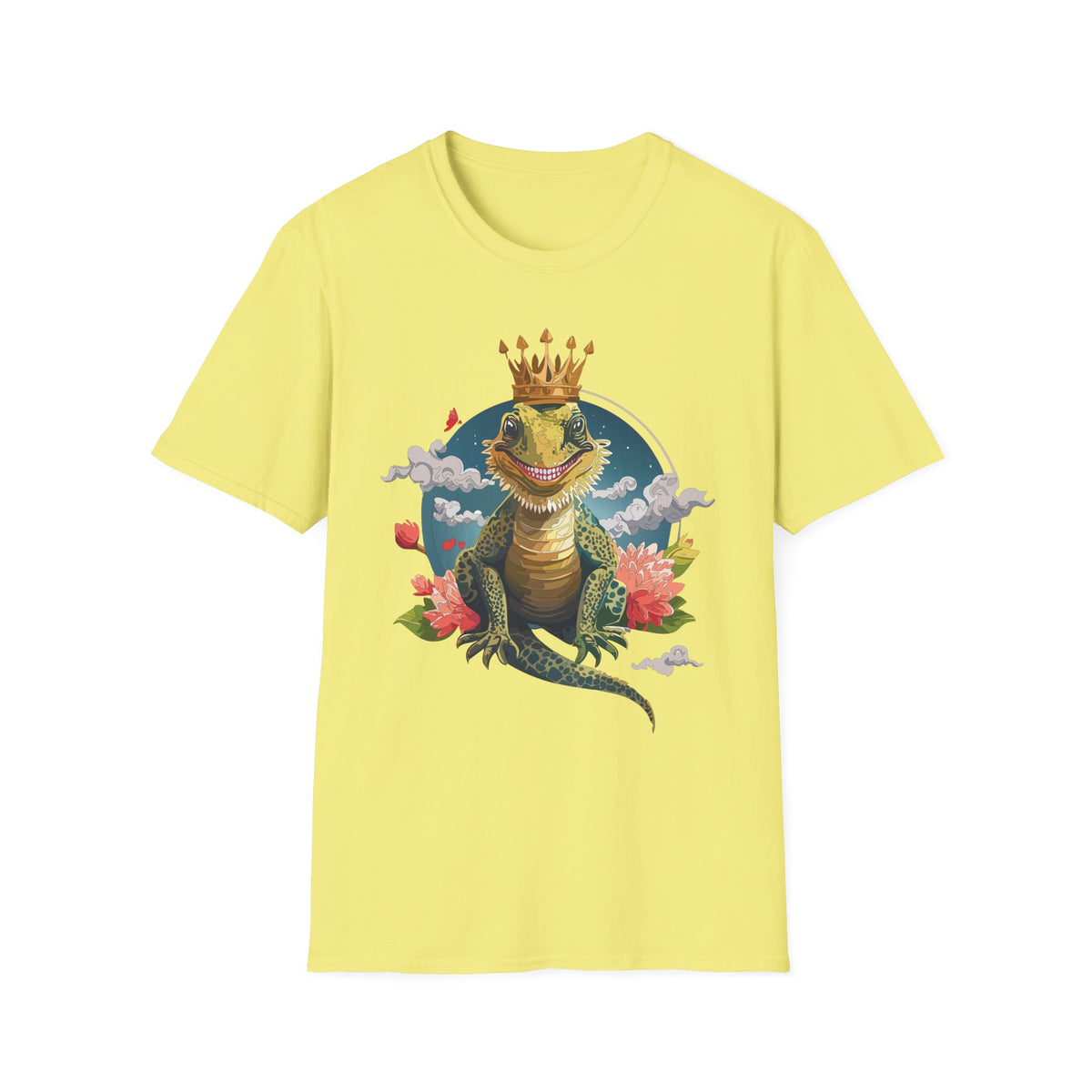 Crowned Lizard King T-Shirt | Royal Gecko Illustration