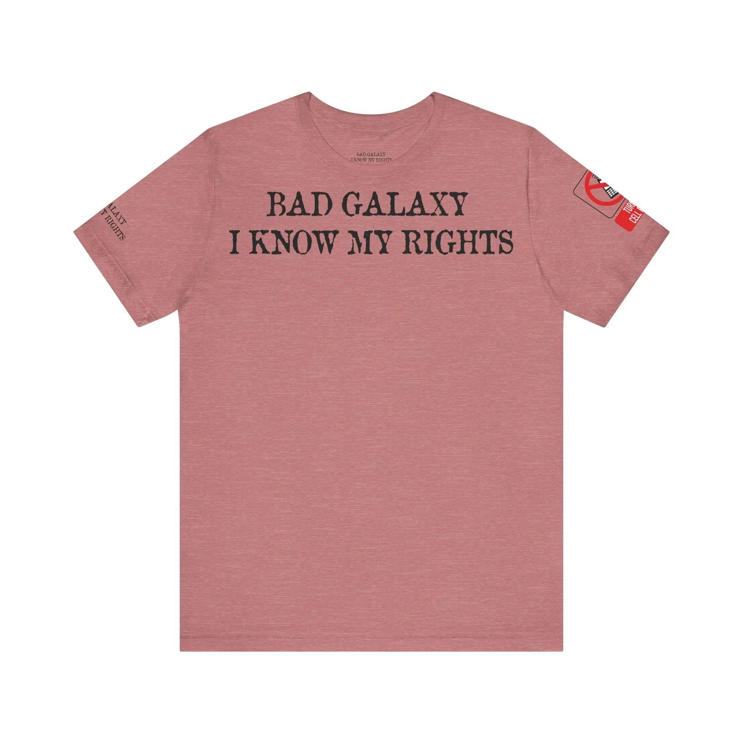 Red Stamp Tee Shirt Made In USA With 100 Percent Cotton Eco Inks From Bad Galaxy Official