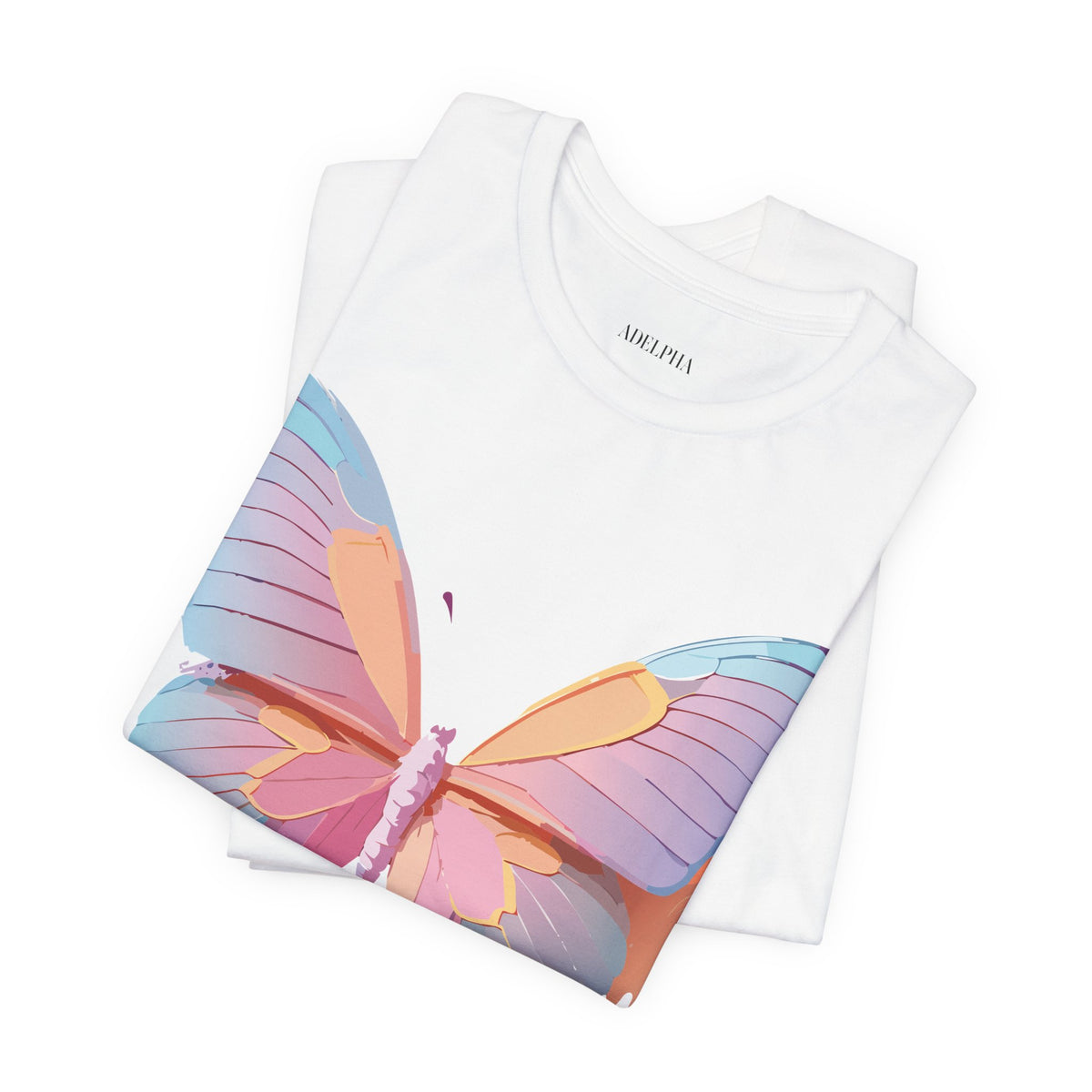 Butterfly Graphic Unisex Cotton Bella+Canvas Tee with Floral Art Design m05