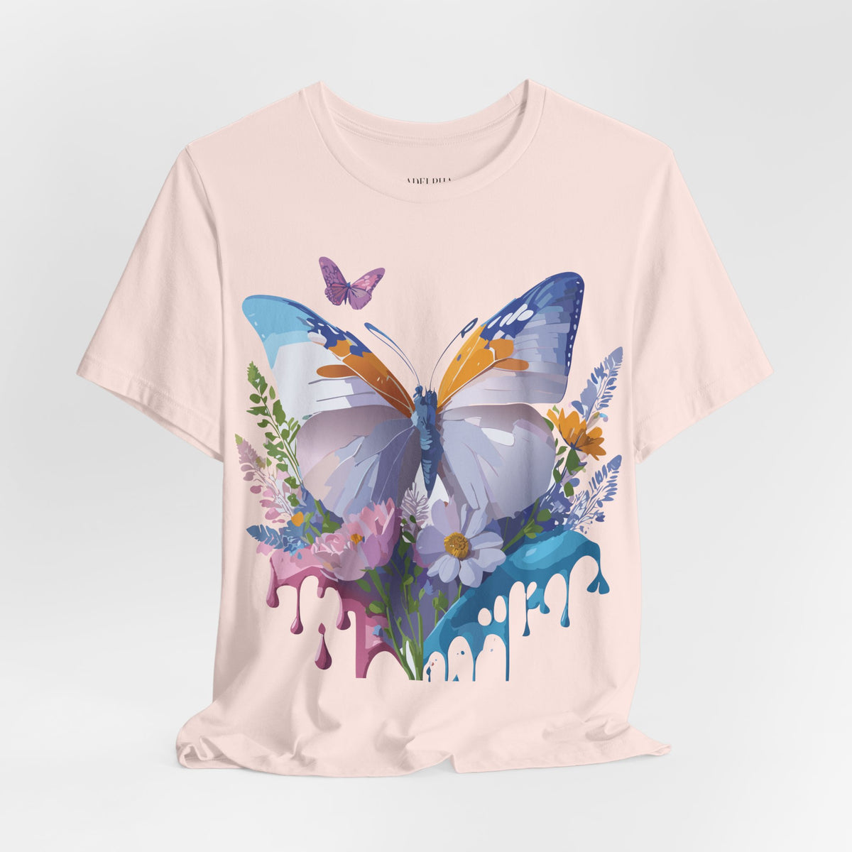 Butterfly Graphic Unisex Cotton Bella+Canvas Tee with Art Design n101