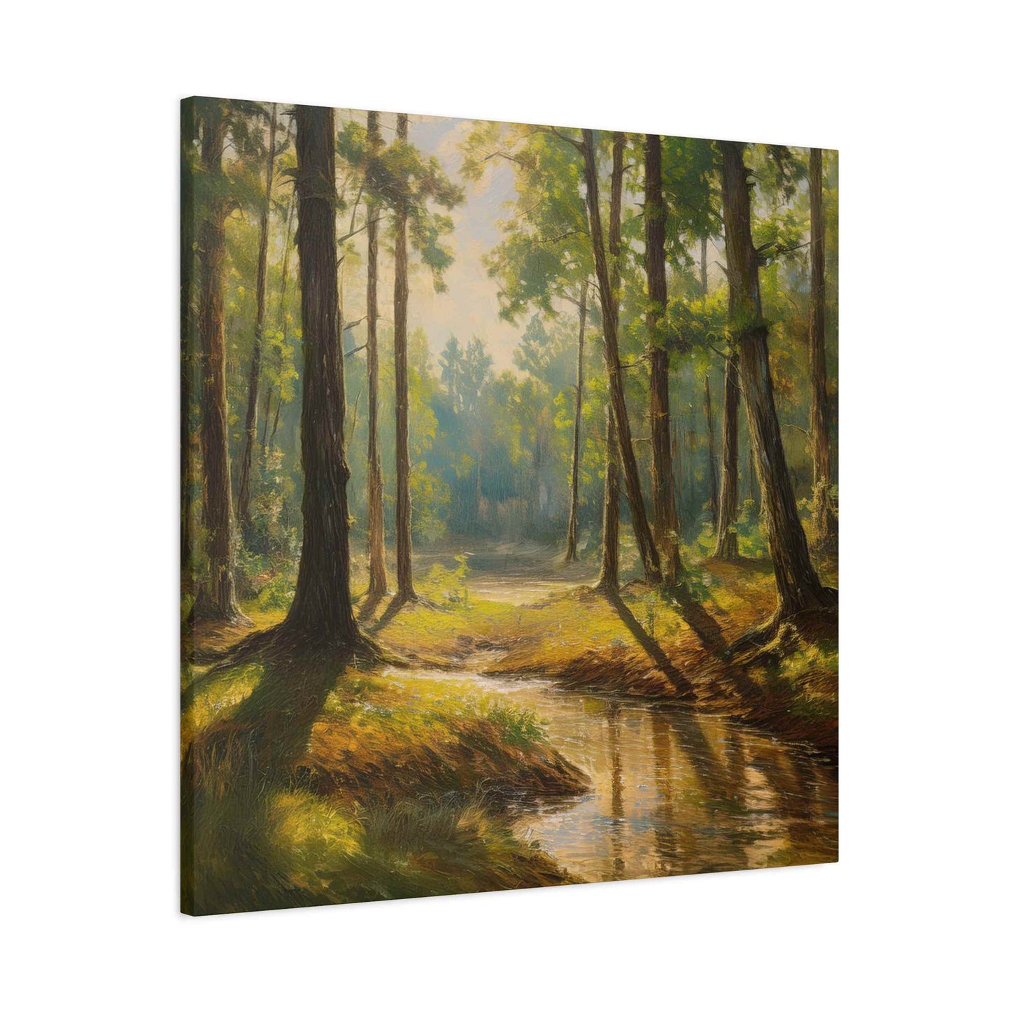 Forest Print Canvas, Trees Oil Paint Print 20x20, 24x24, 30x30, 32x32, 36x36 Art Design Print Pine-Wood Inner Frame MC-72