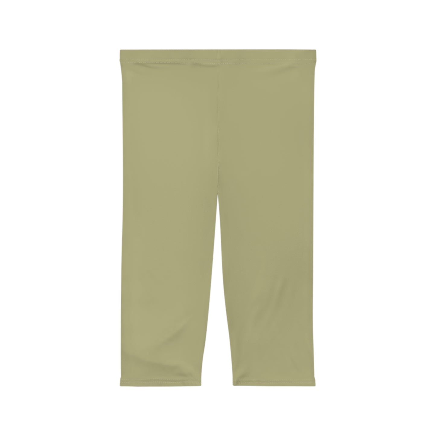 Dry Sage Color Women's Brushed Suede Poly Span Casual Capri Leggings XS-2XL