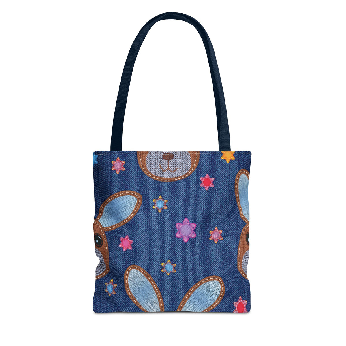 Denim Fabric Imitation Print Unisex Canvas Bag Poly Spun 3 Sizes Tote Bag 192-5