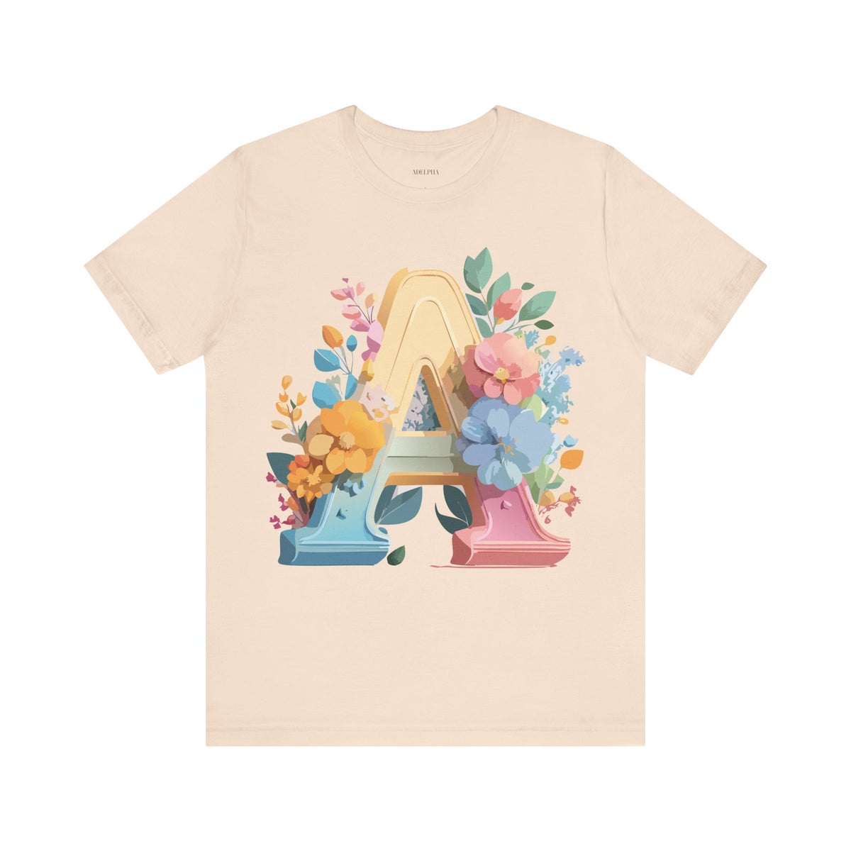 Letter A Graphic Unisex Cotton Bella+Canvas Tee with Art Letter Design