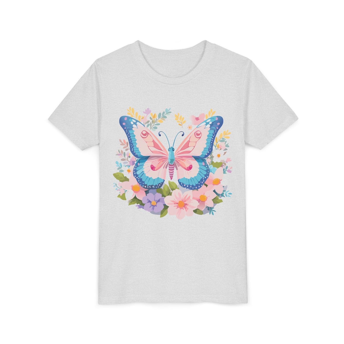 Camiseta juvenil Butterfly Blossom: camiseta de manga corta colorida para celebraciones de primavera (9 a 14 años)