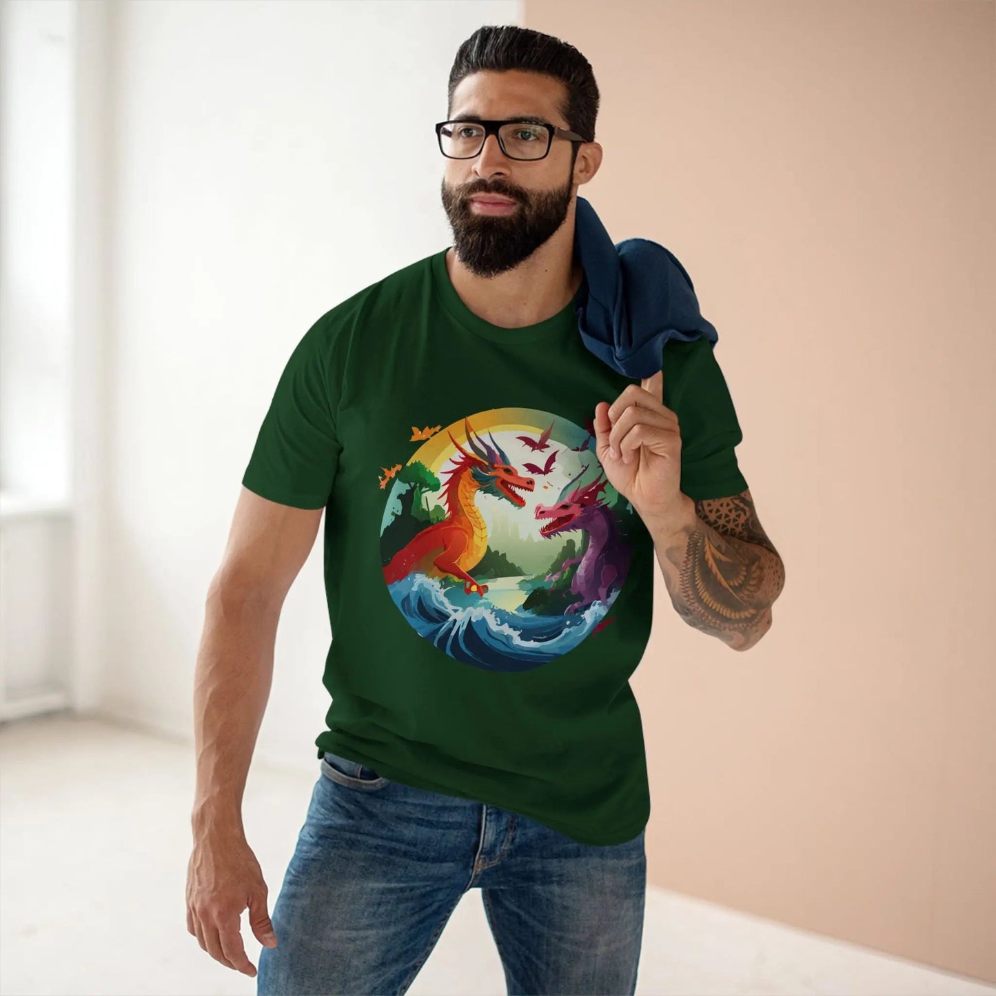 Dragon Graphic Unisex 100 Cotton Staple Tee 16