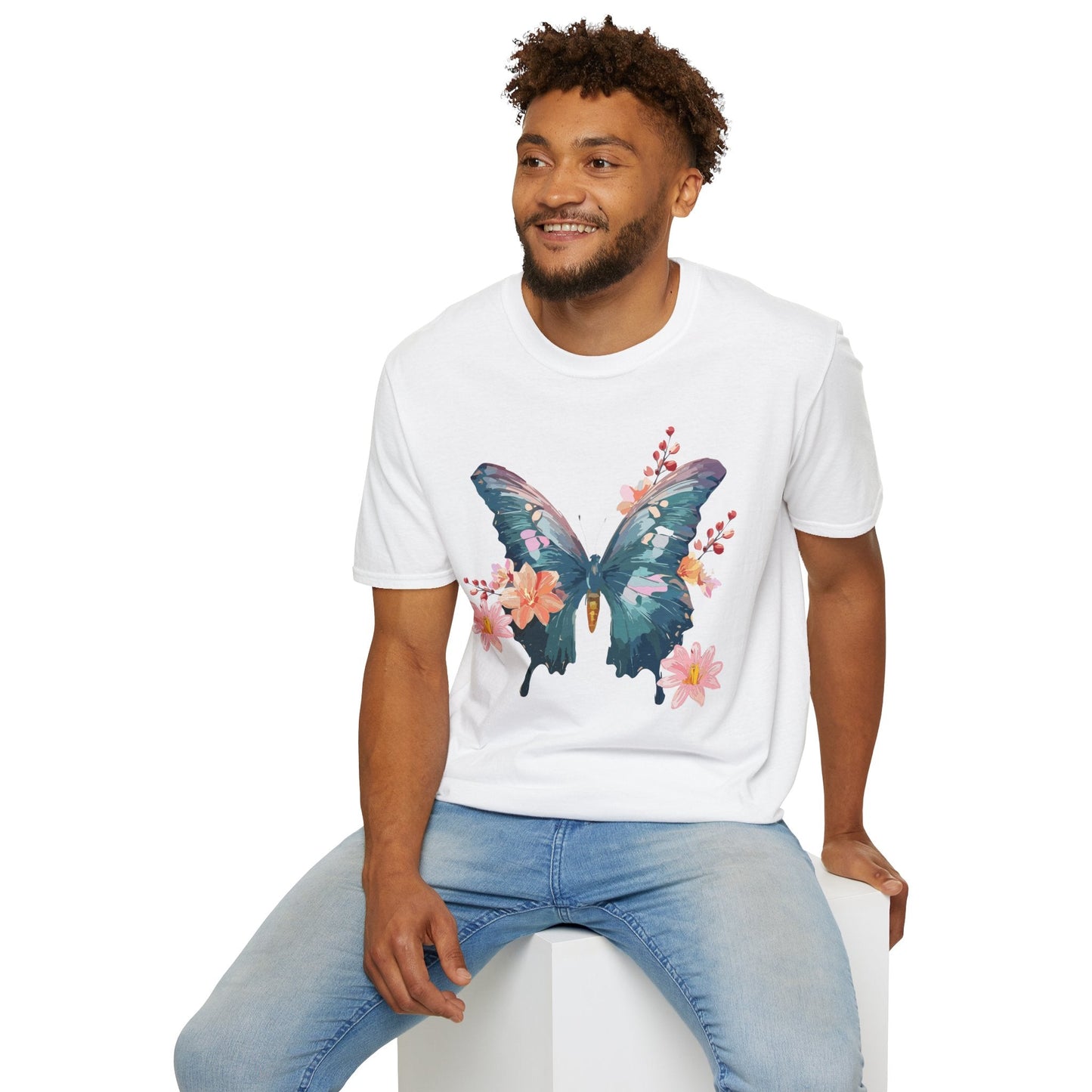 Butterfly T Shirt Unisex Gildan Softstyle 64000 100 Percent Ring Spun Cotton Monarch Tee