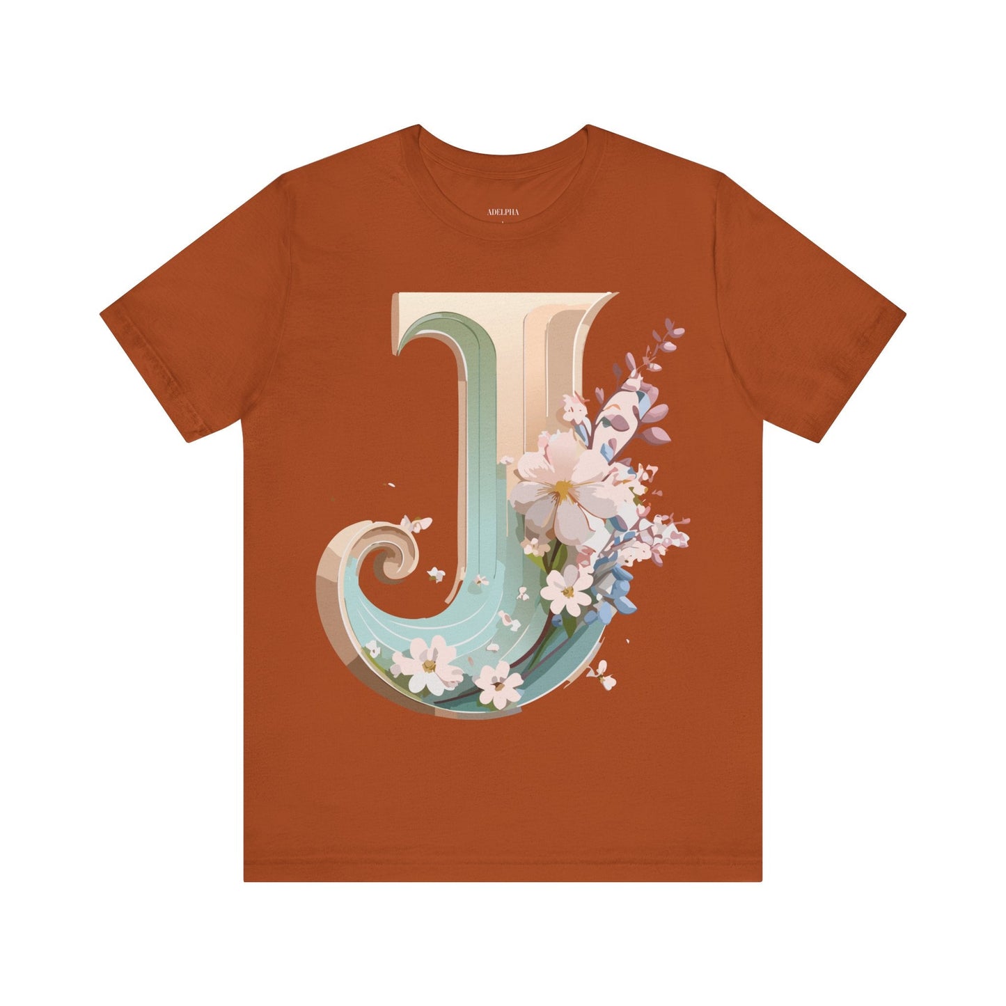 Letter J Graphic Tee Unisex Vintage Inspired Art From Adelpha Short Sleeve Shirt
