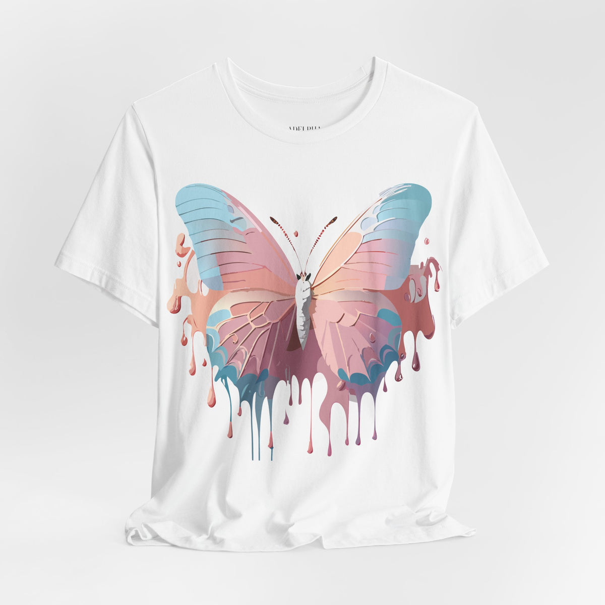 Butterfly Graphic Unisex Cotton Bella+Canvas Tee with Floral Art Design m02