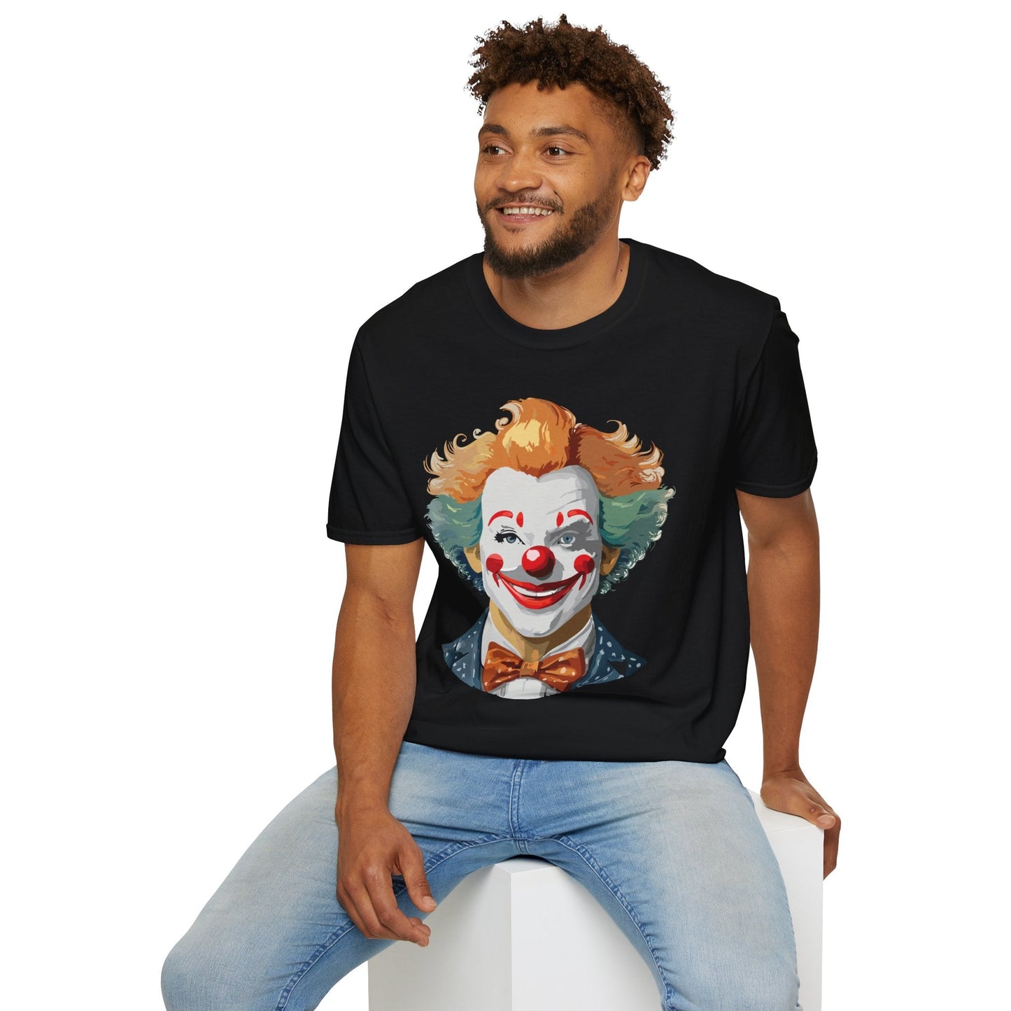 Unisex Short Sleeve Softstyle Clown T Shirt With Funny Man Circus Theme Tee Gildan 64000