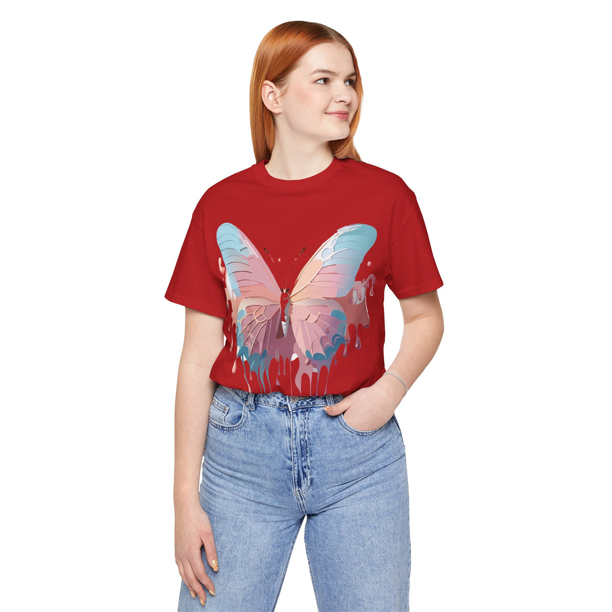 Butterfly Graphic Unisex Cotton Bella+Canvas Tee with Art Design n92