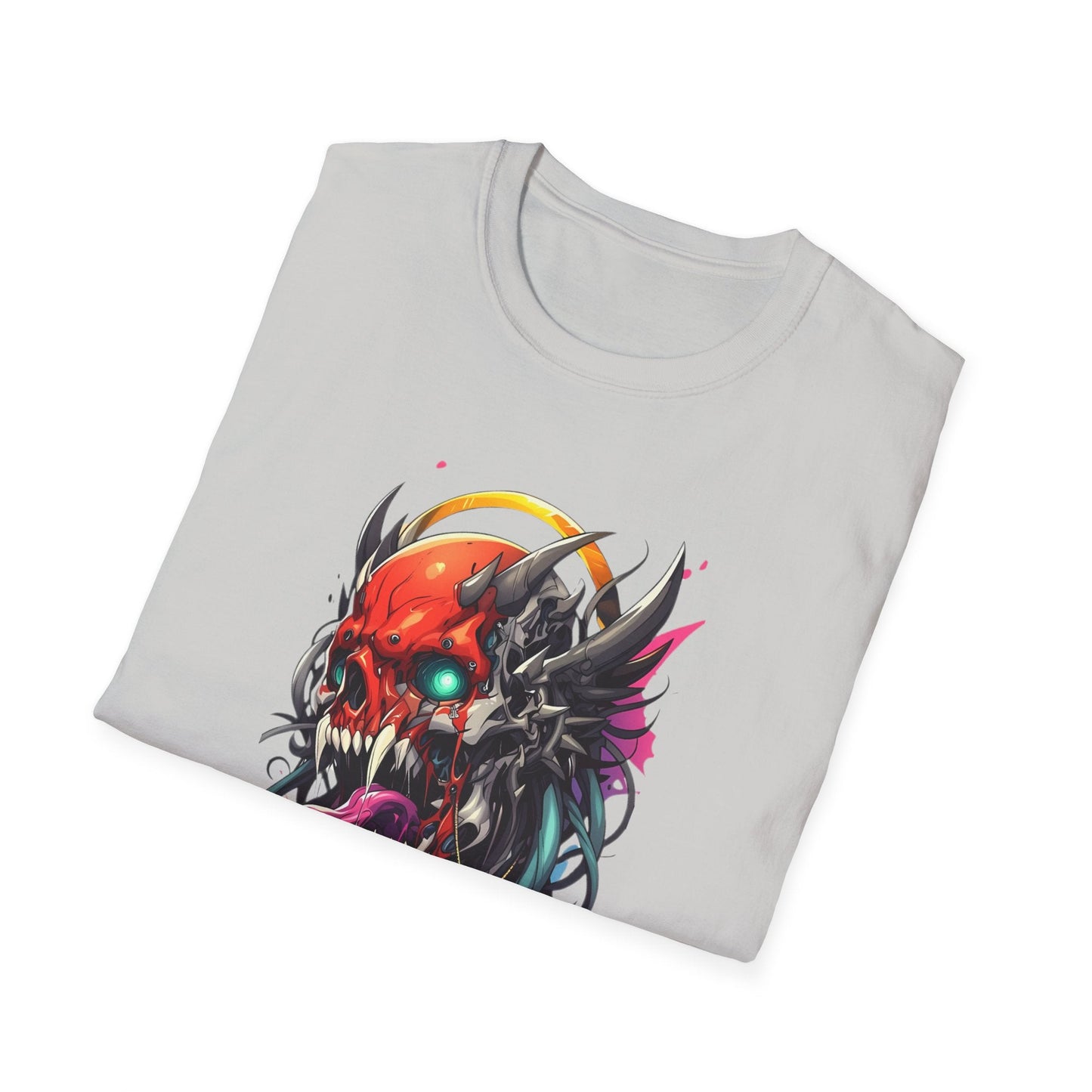 Skull Tee Shirt Unisex Skeleton Art Design Gildan Softstyle 64000 100 Percent Ring Spun Cotton