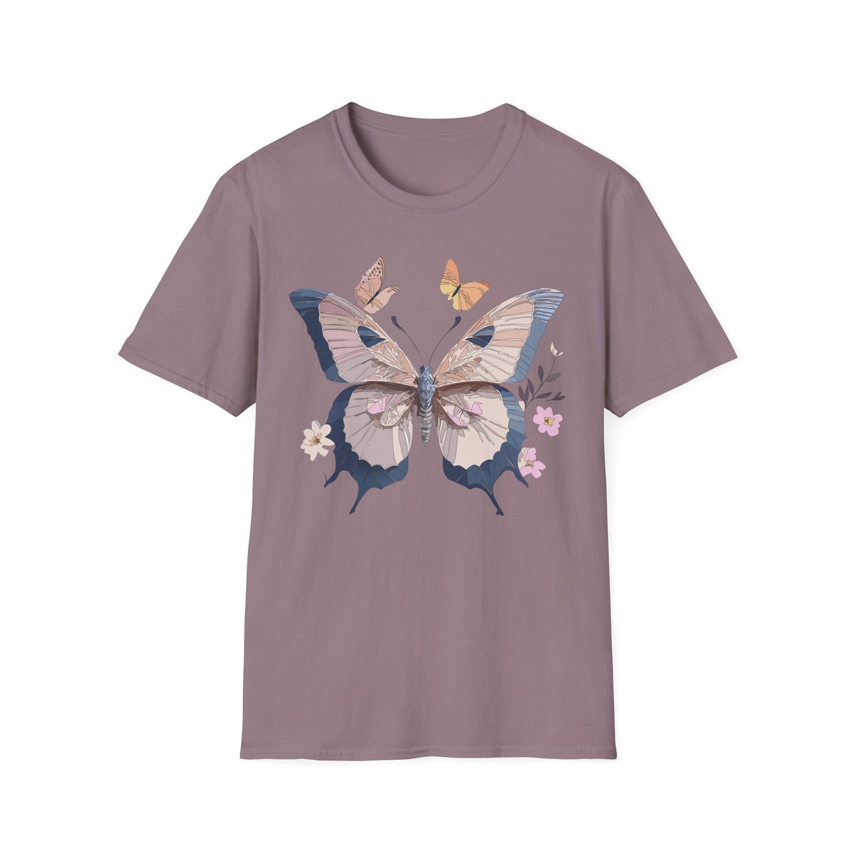 Pastel Butterfly Floral Wings Graphic Design Unisex 100 Cotton Gildan T-Shirt