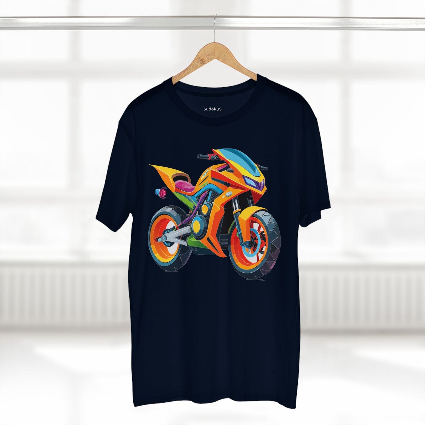 Moto Bike Graphic Unisex 100 Cotton Staple Tee 3