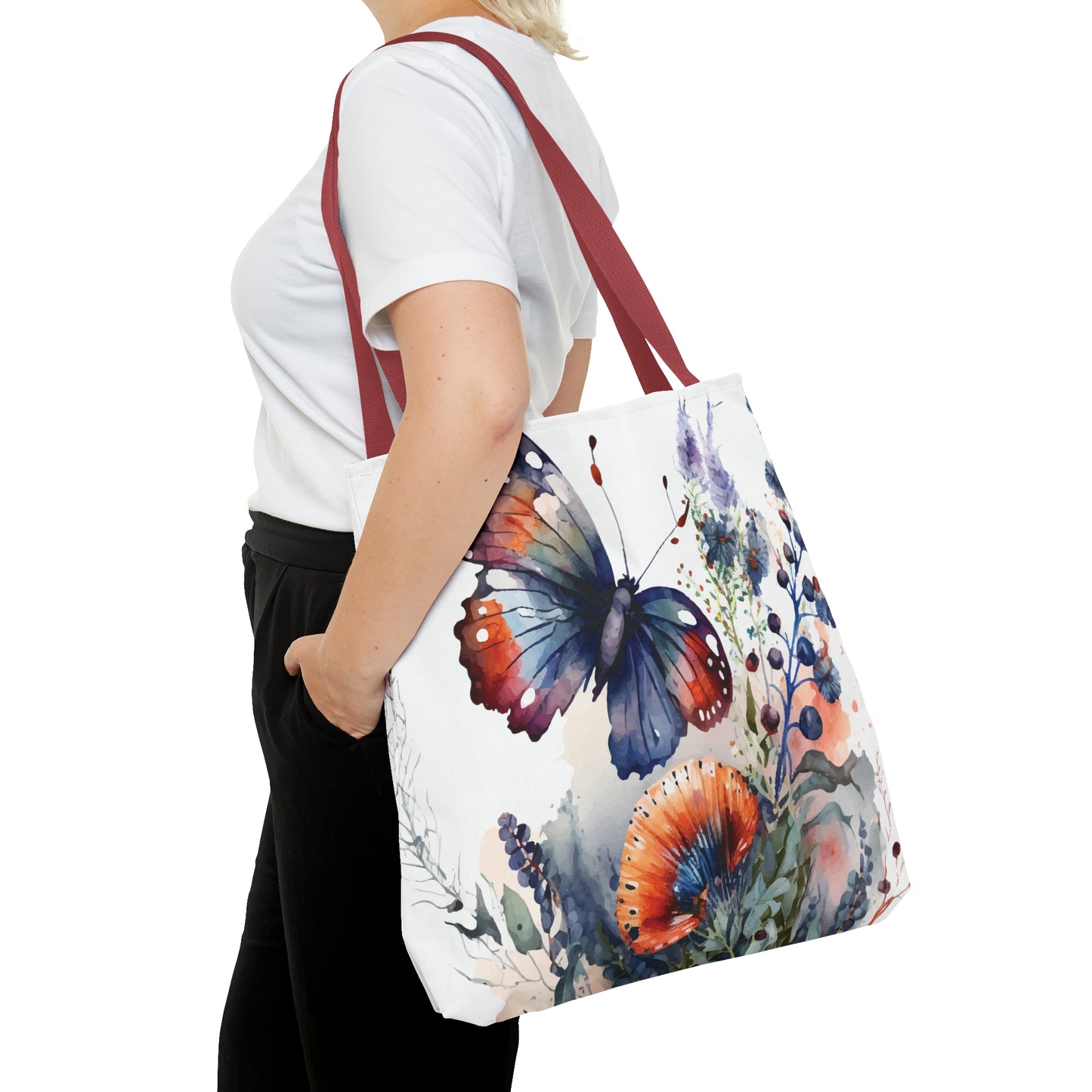 Canvas Bag with Butterfly Prints