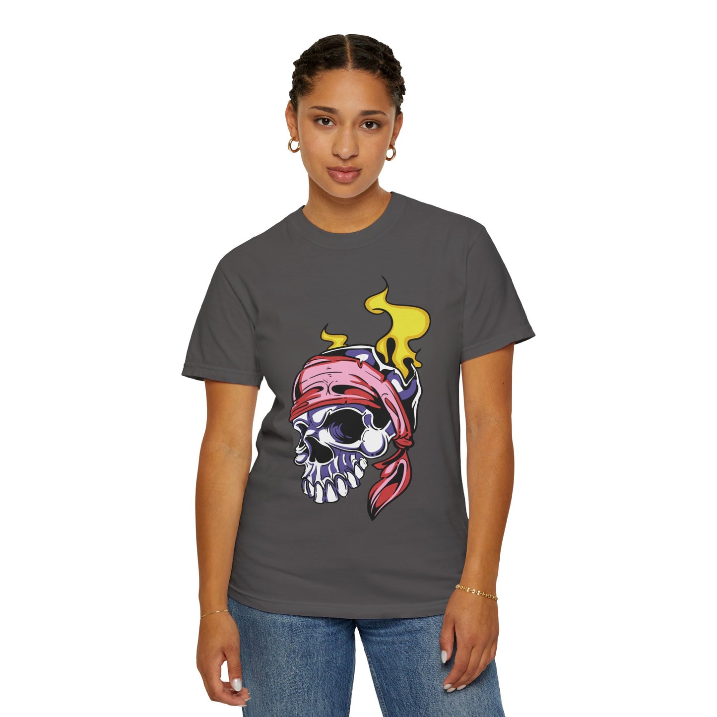 Unisex Cotton Tee Shirt with Skull