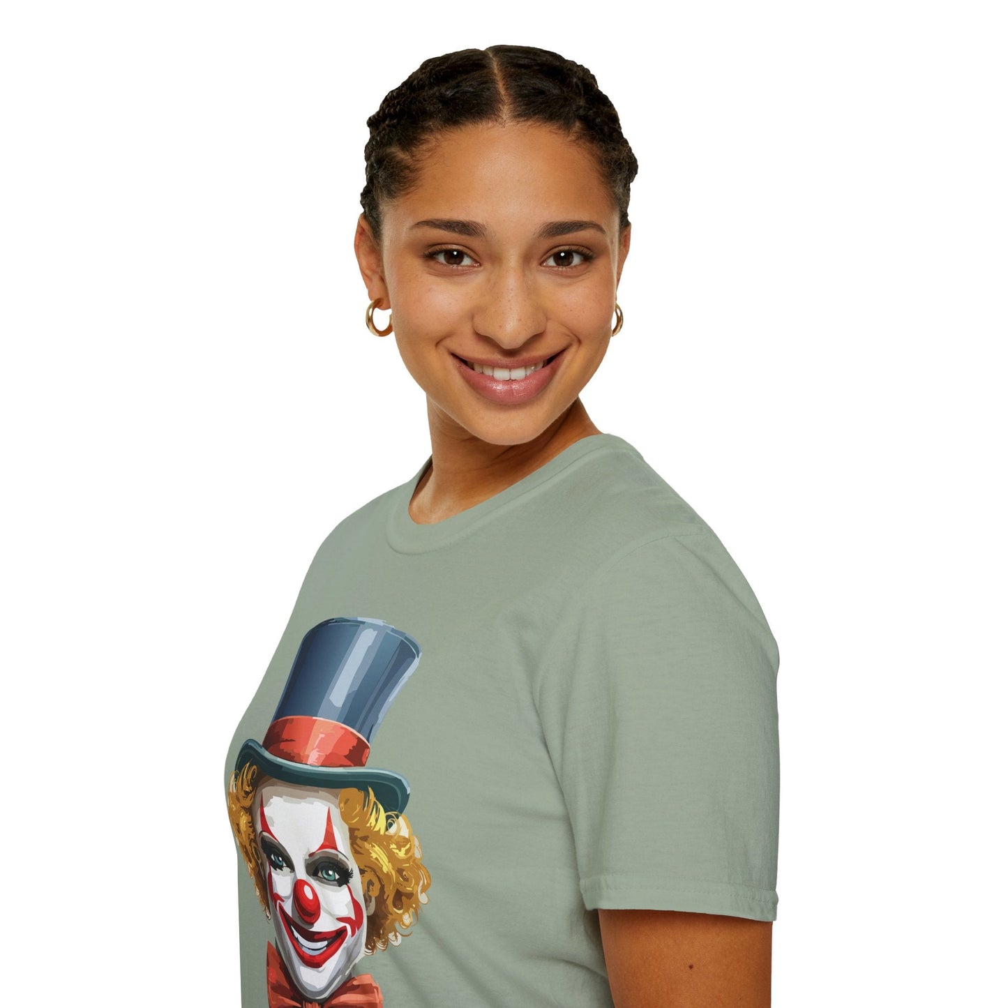 Clown Shirt T Shirt With Clown Funny Man Circus Shirt Scary Man Tee Unisex Gildan Softstyle 64000