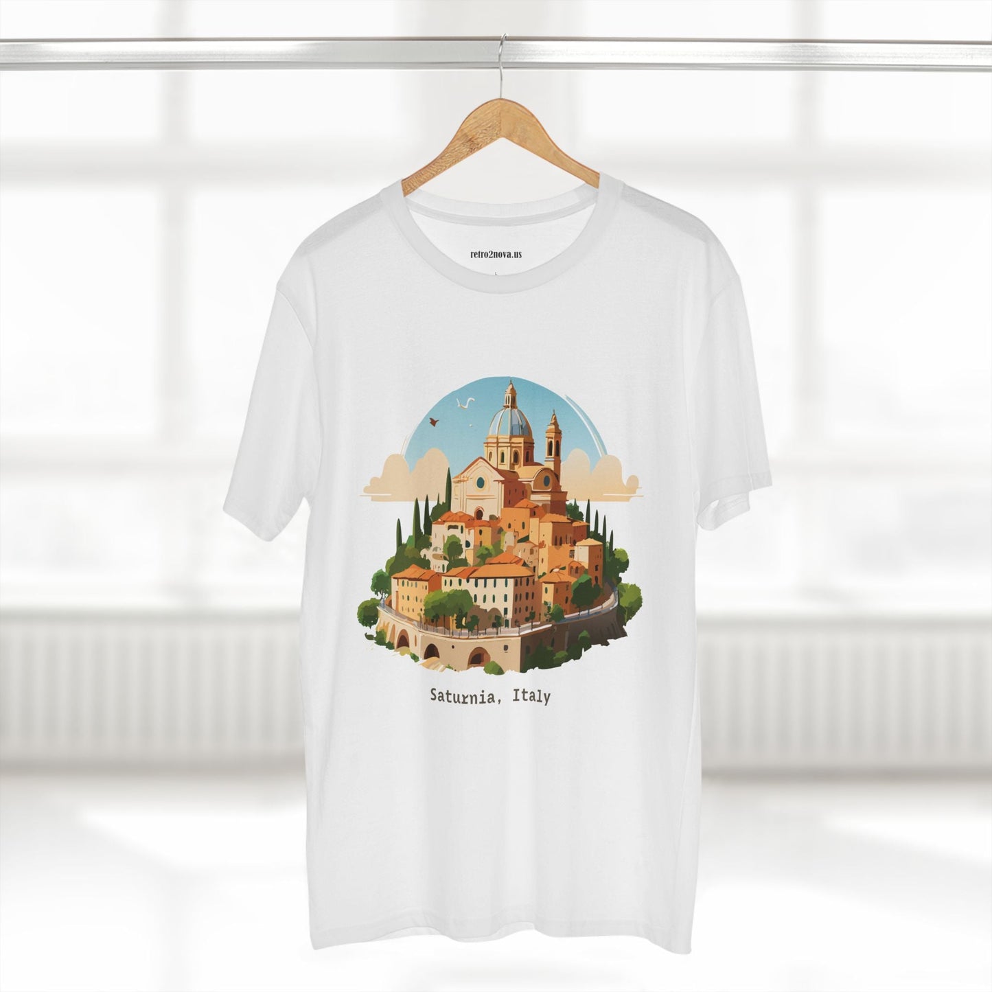 Italy Travel Shirt Unisex Premium Cotton Art Tee By Retro2Nova TT64 For Everyday Comfort