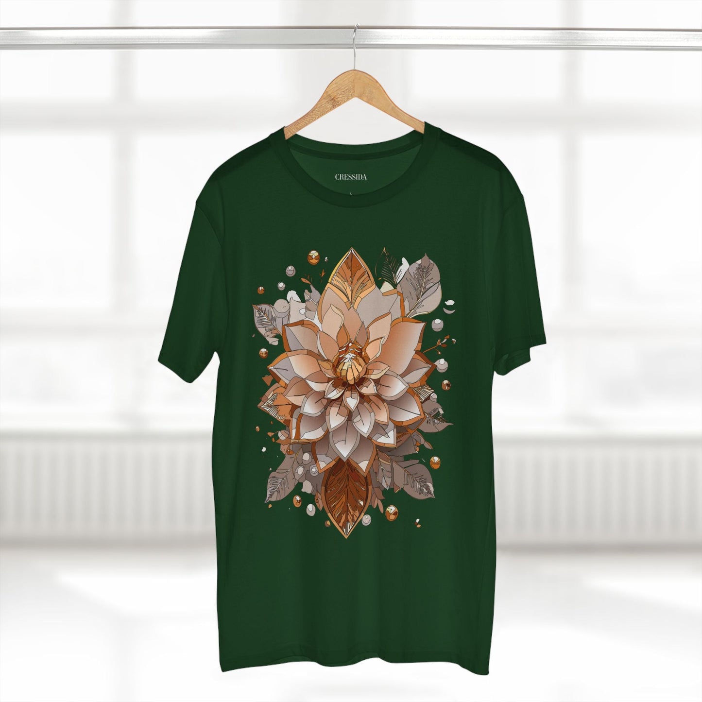 Floral Graphic T-Shirt Unisex 100 Cotton Art Design with Antique Flowers Tee 4