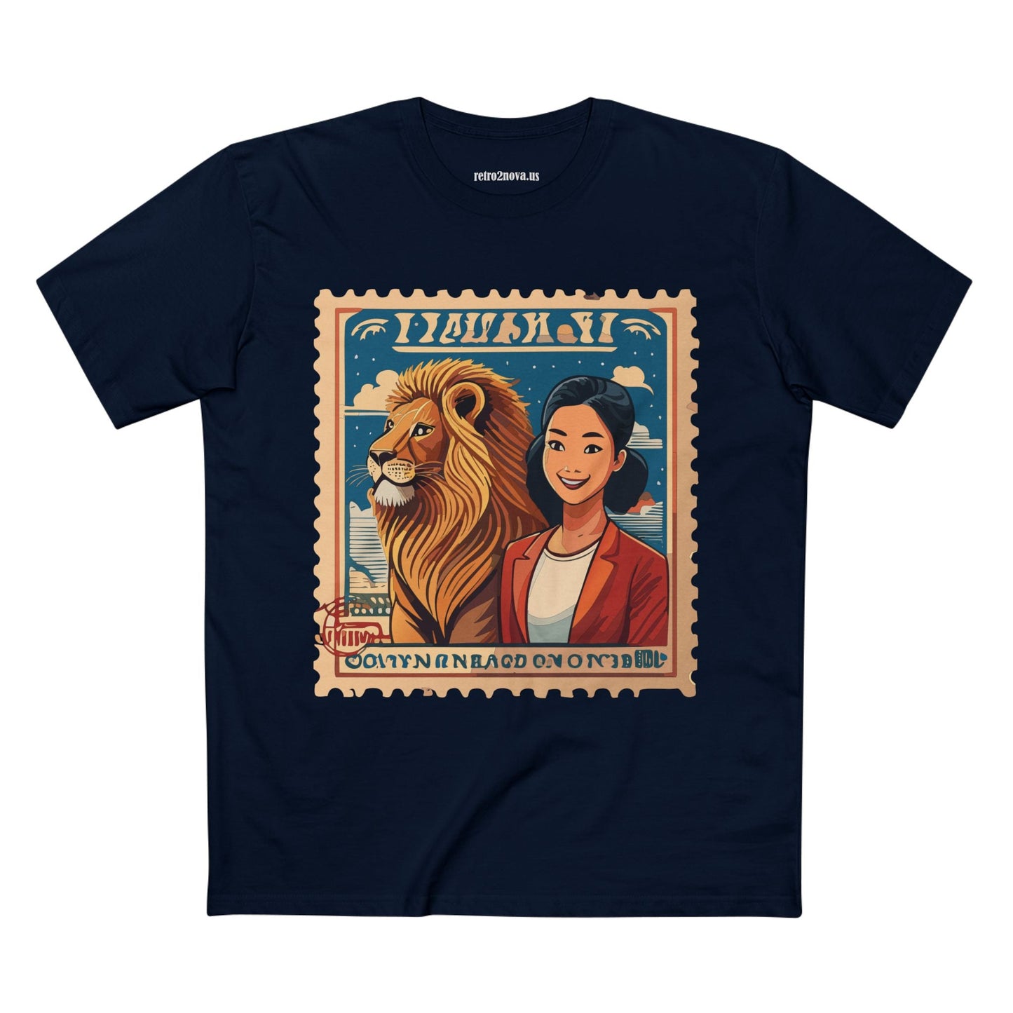Postage Stamp Shirt PS32 Unisex Premium Cotton Tee With Original Art Design Retro2Nova