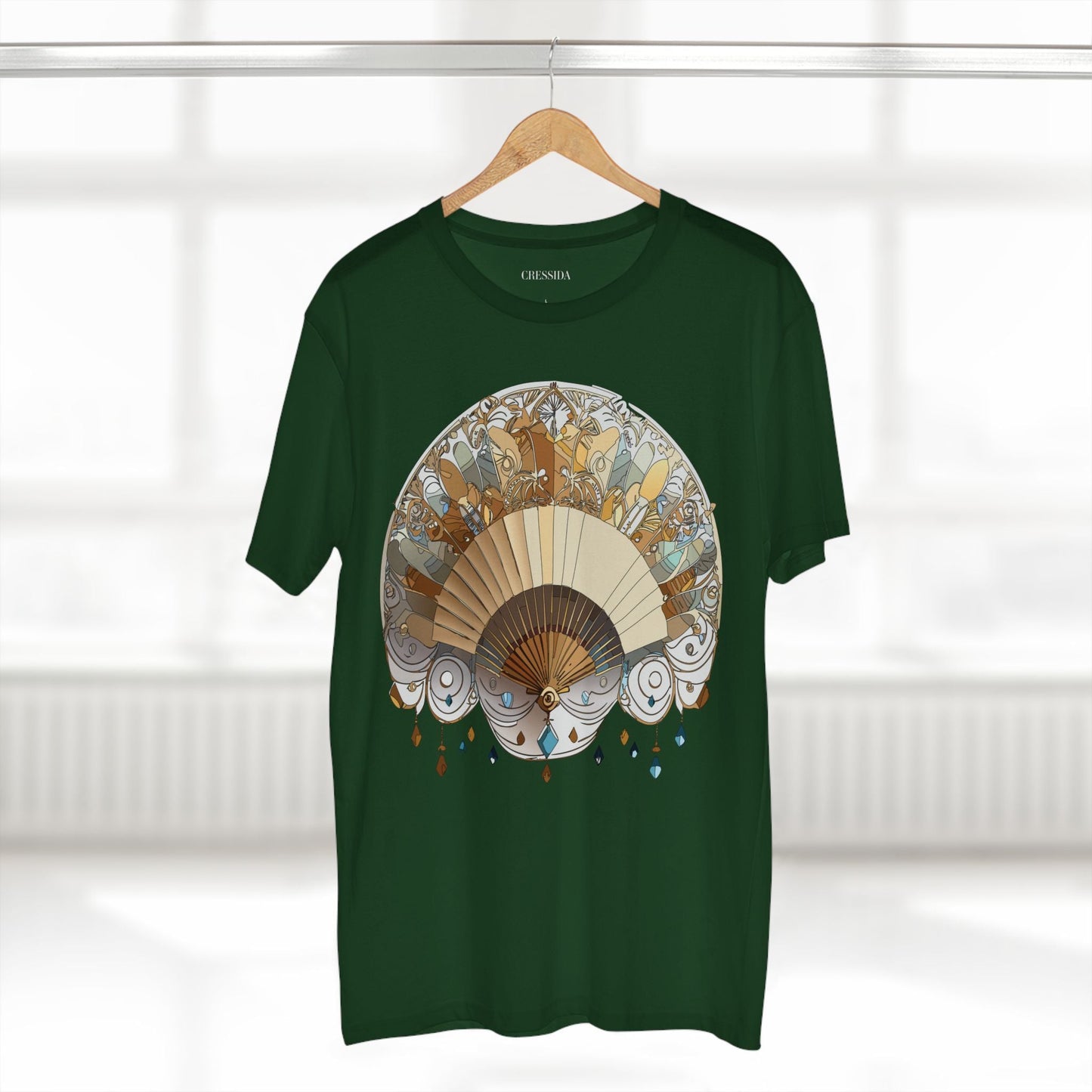Antique Fan Graphic Design T-Shirt Unisex 100 Cotton Floral Carnival Artwork Tee 11