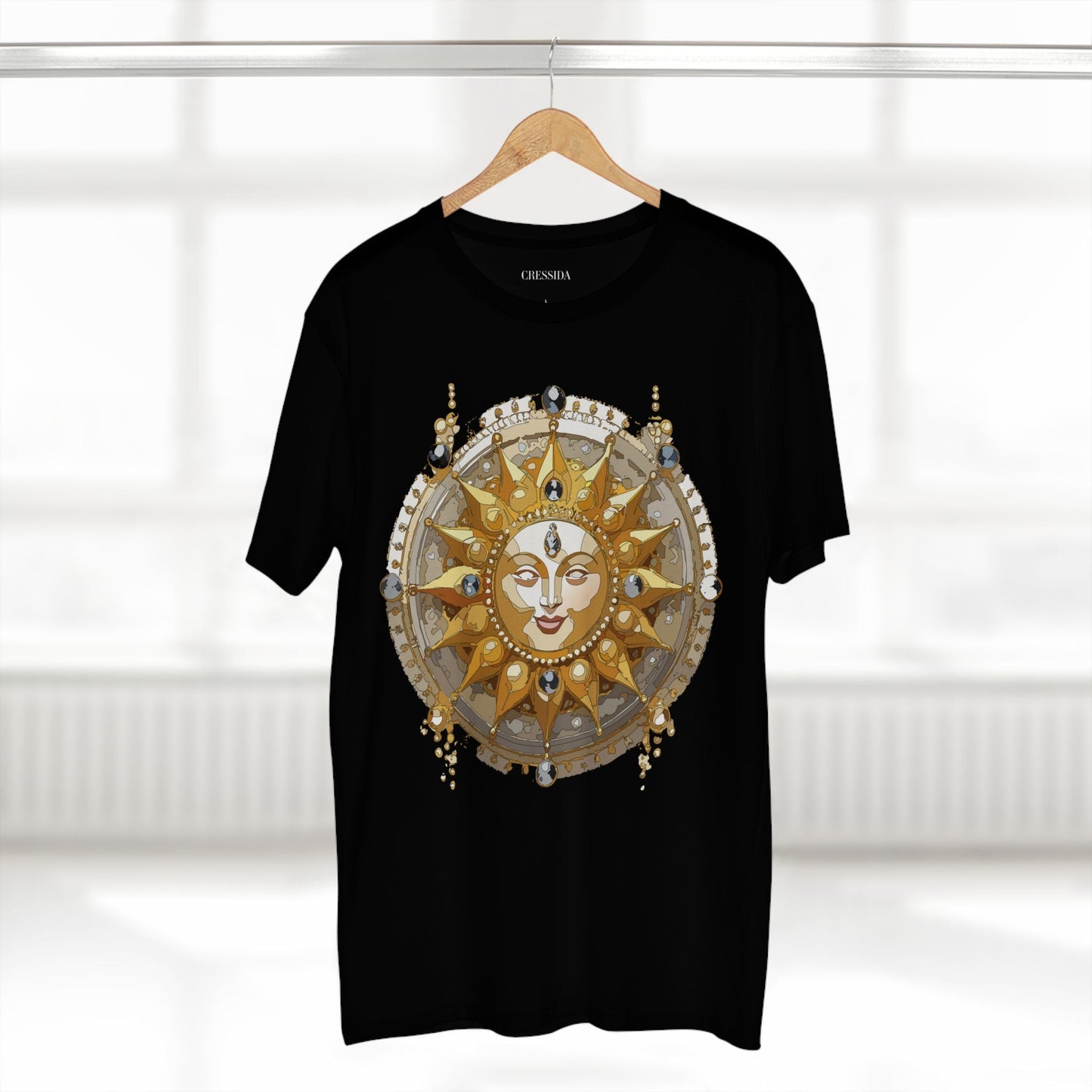 Gold Sun Graphic Unisex 100 Cotton T-Shirt with Golden Art Design 9