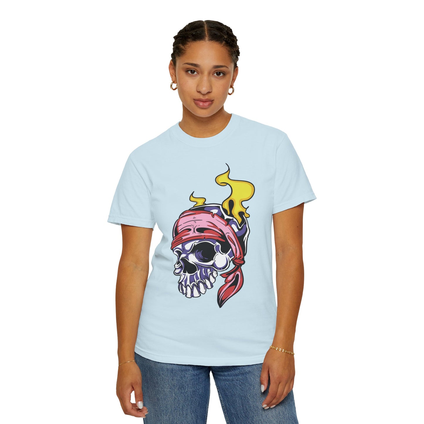 Unisex Cotton Tee Shirt with Skull