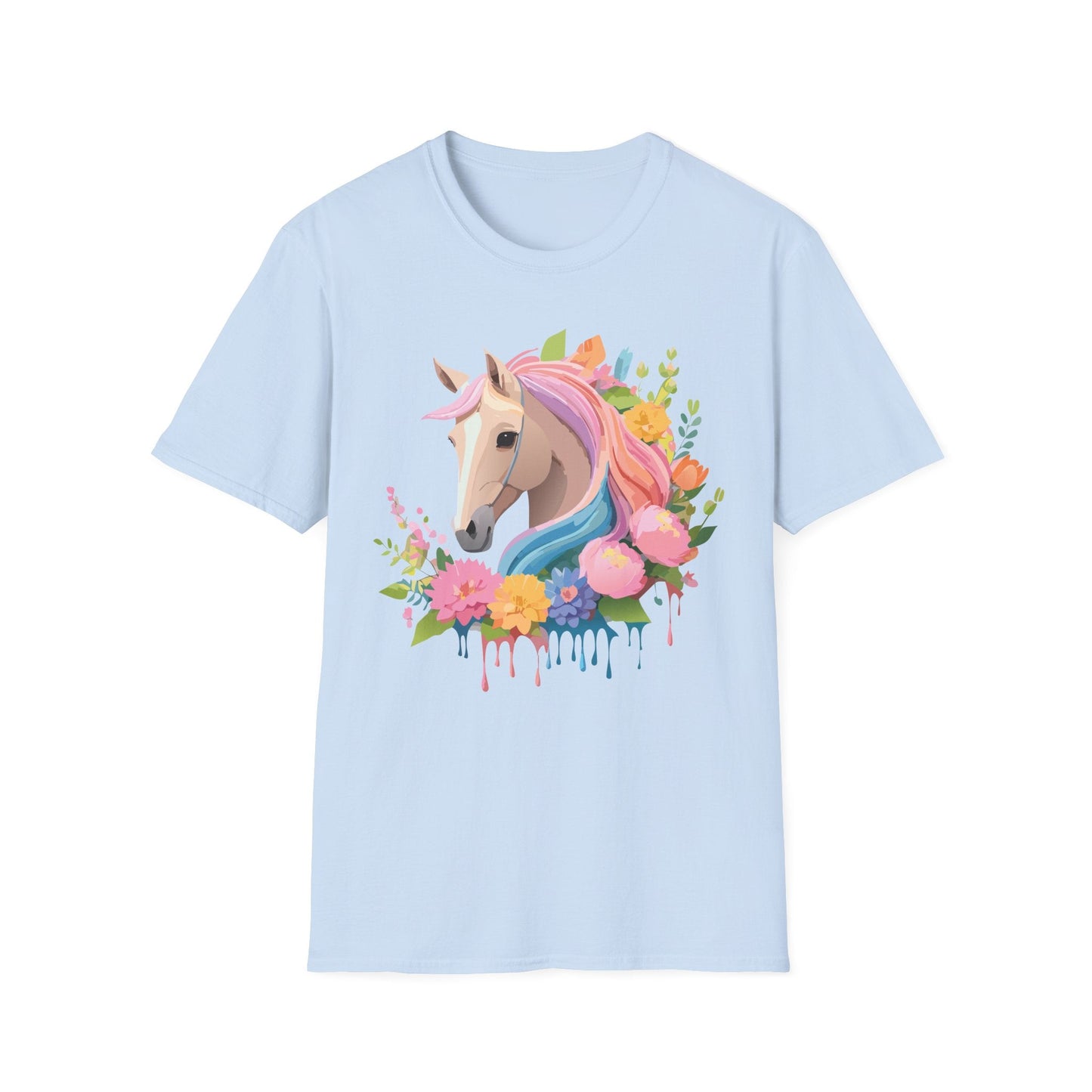 Unisex Horse Shirt Soft Cotton Tee With Animal Artwork Gildan Softstyle