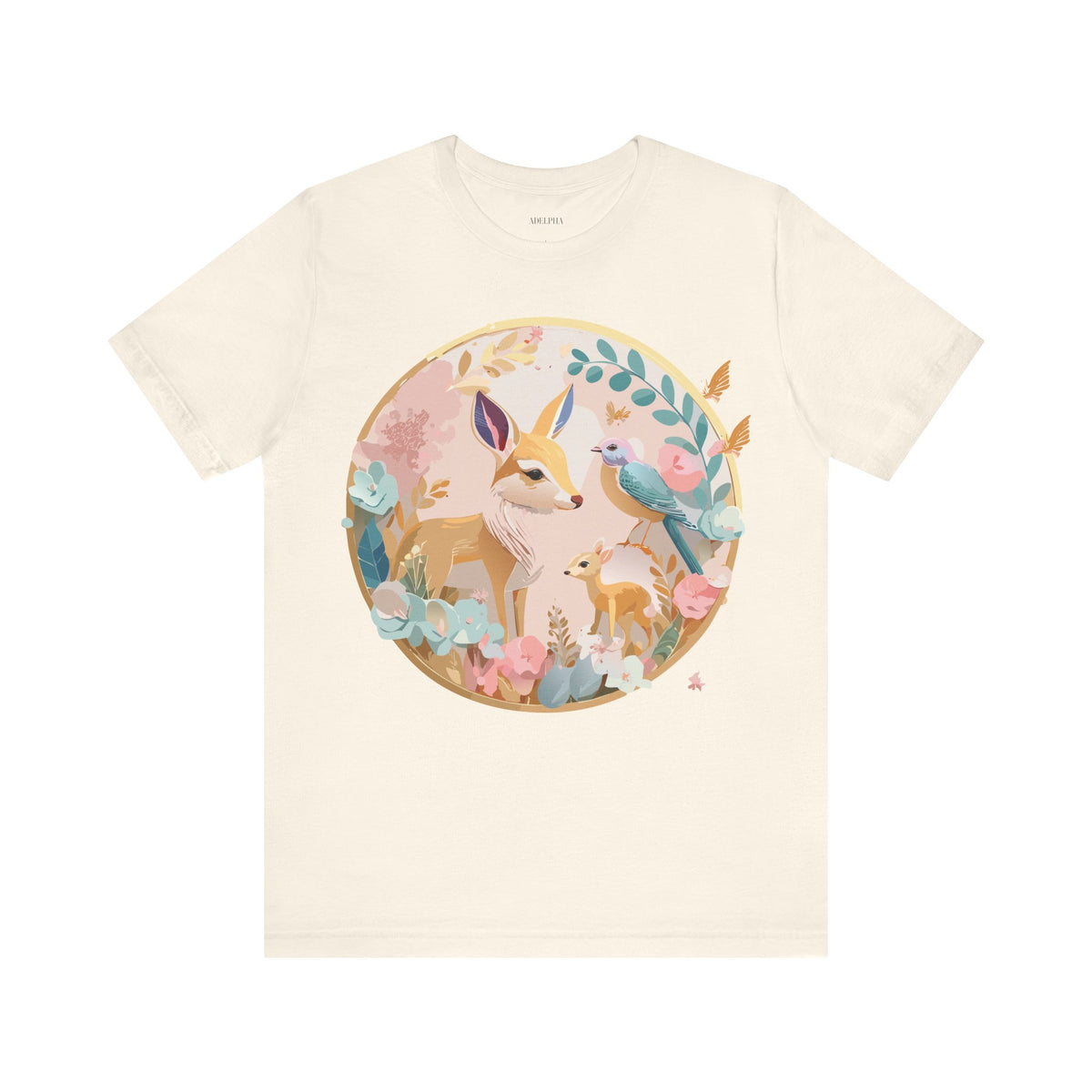 Medallion Graphic Unisex Cotton Bella+Canvas Tee with Floral Art Design m54