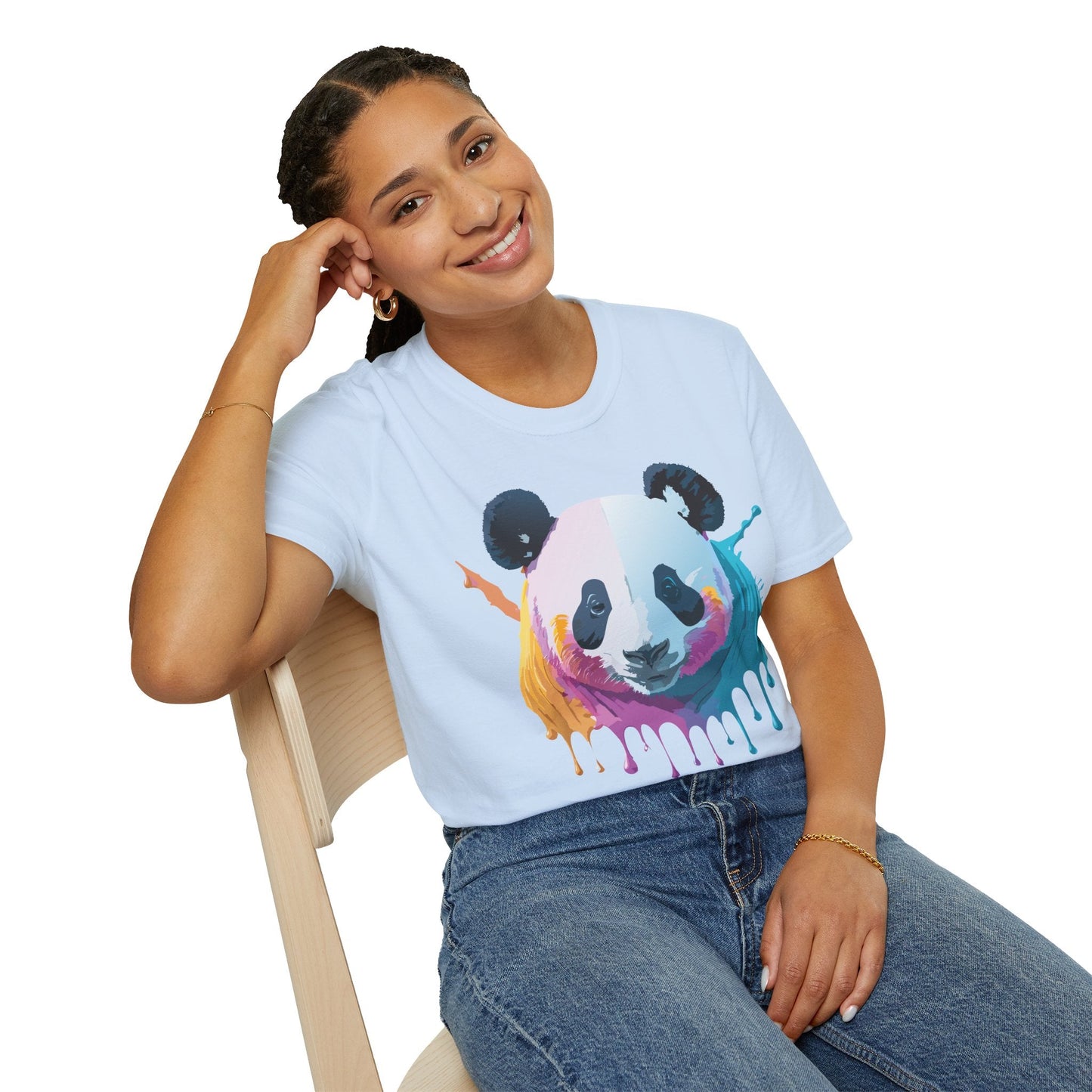 Panda Shirt Unisex T Shirt Softstyle Gildan 64000 100 Percent Ring Spun Cotton Animal Tee