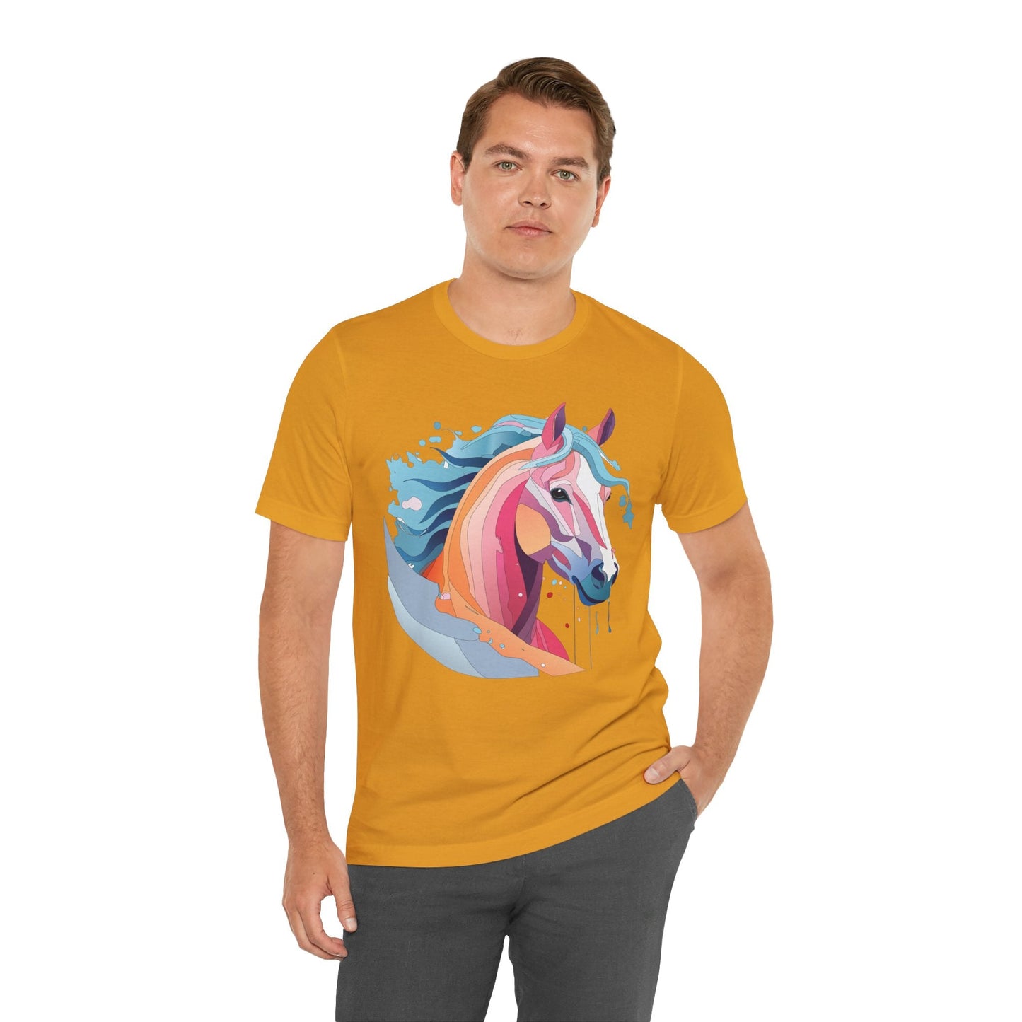 Unisex Animal Tee Shirt With Art Design Wild Animals Short Sleeve Premium Comfort Fit