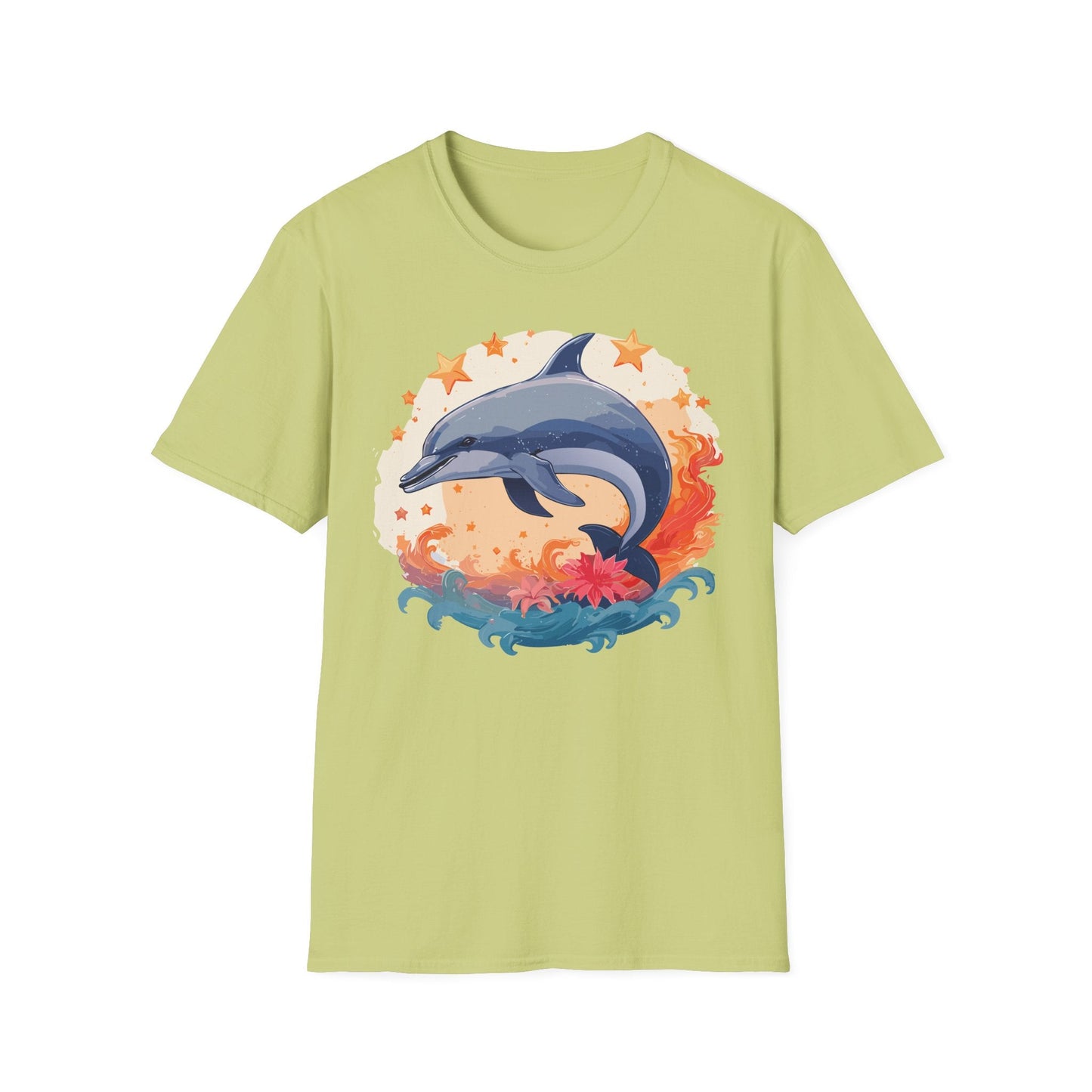 Dolphin Shirt Unisex Tee Gildan Softstyle 64000 100 Percent Ring Spun Cotton Comfort Wear