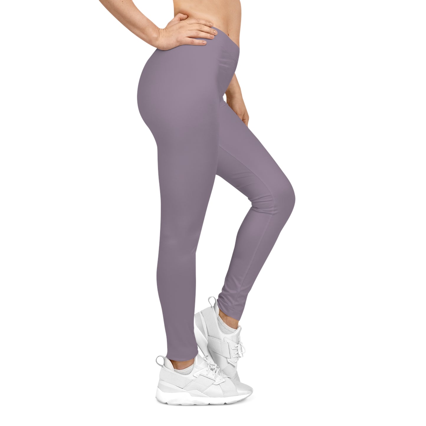 Dusty Purple Color Women's Poly-Span Casual Leggings XS-2XL