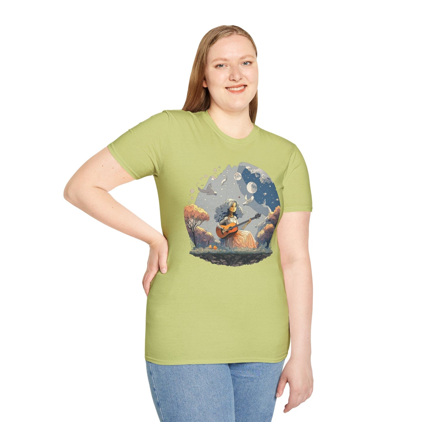 Womens Graphic T Shirt Art Design Tee Unisex Softstyle Cotton Shirt Everyday Comfort Durable Wear