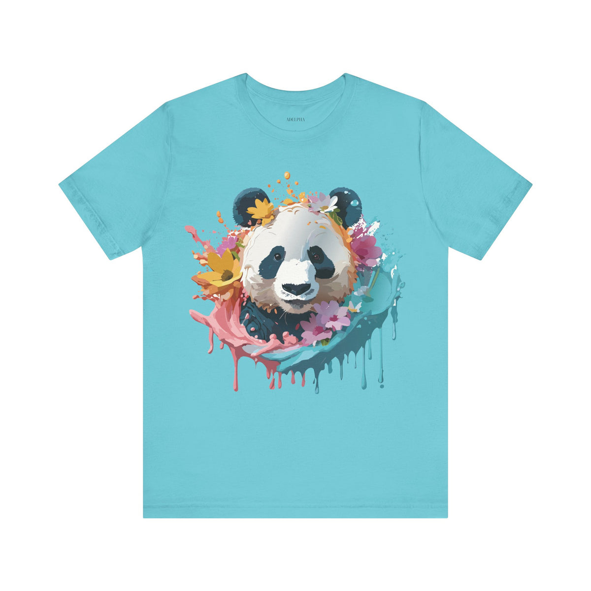 Panda Graphic Unisex Cotton Bella+Canvas Tee with Art Animal Design e139