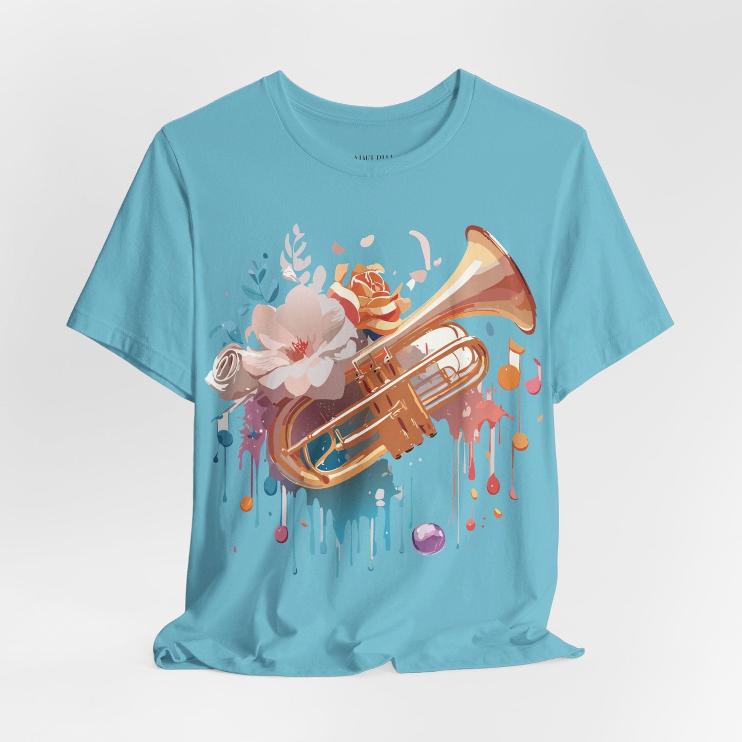Music Graphic Unisex 100 Cotton Vintage Art with Musical Elements Tee 138